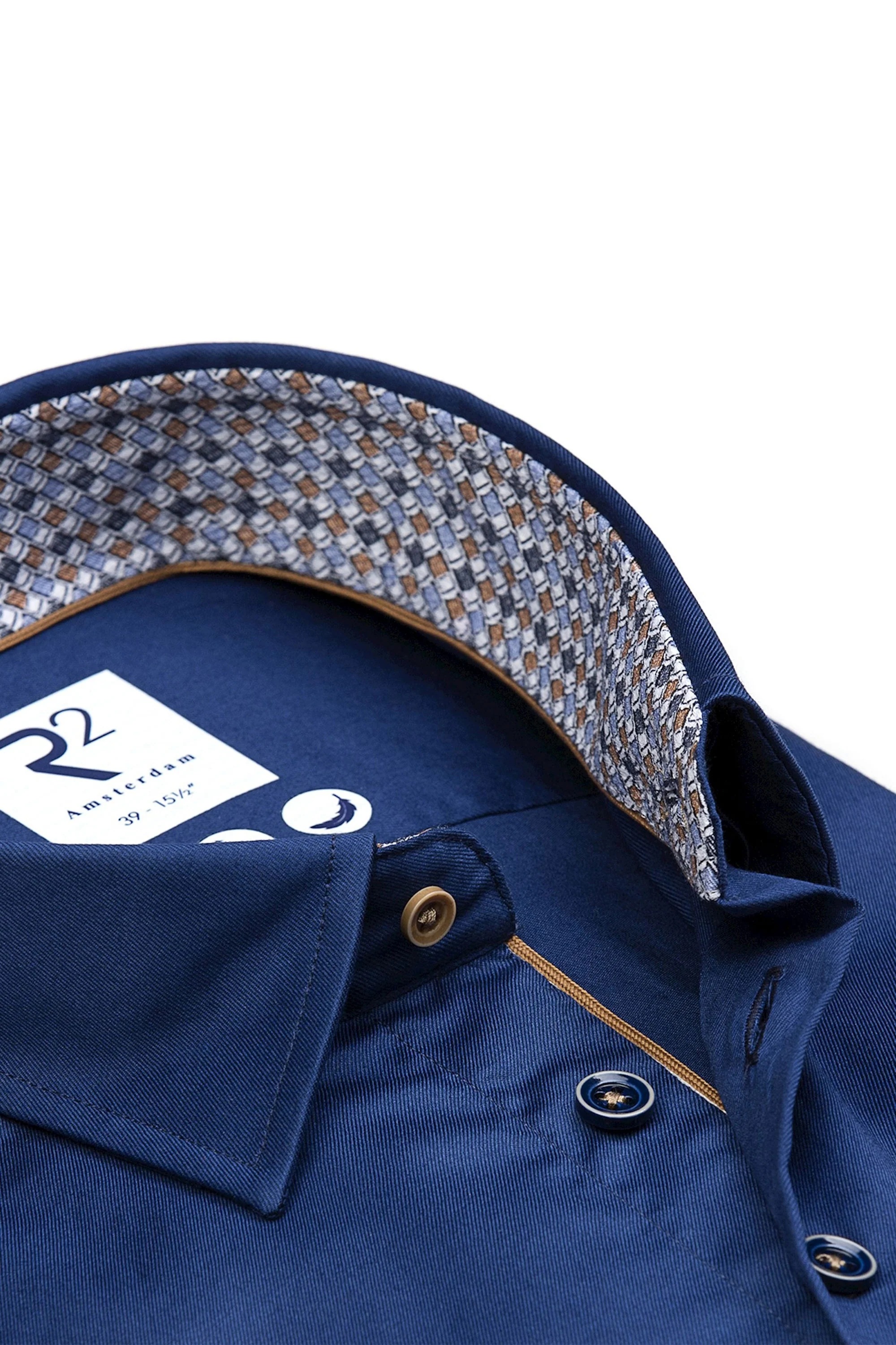 R2 Hidden Button-Down Blue Shirt - Image 2