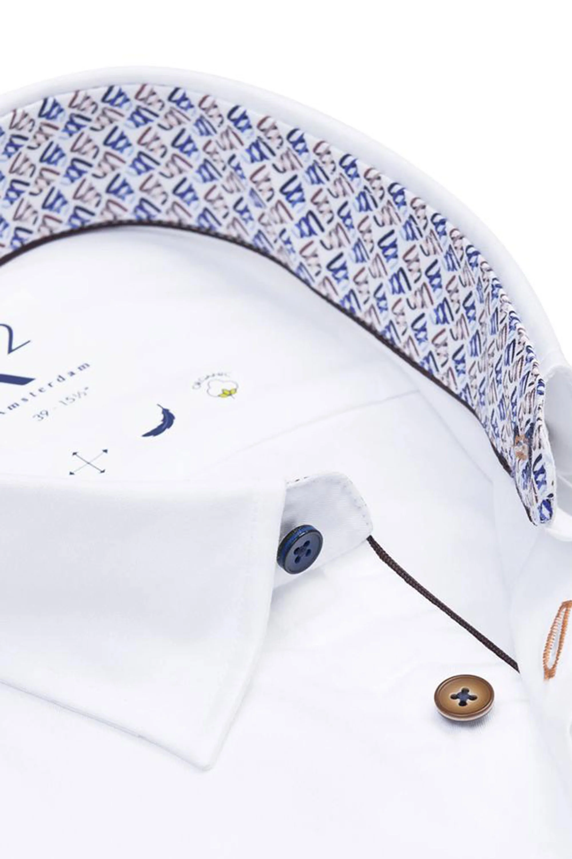 R2 Hidden Button Down Collar Long Sleeved Shirt White - Image 2