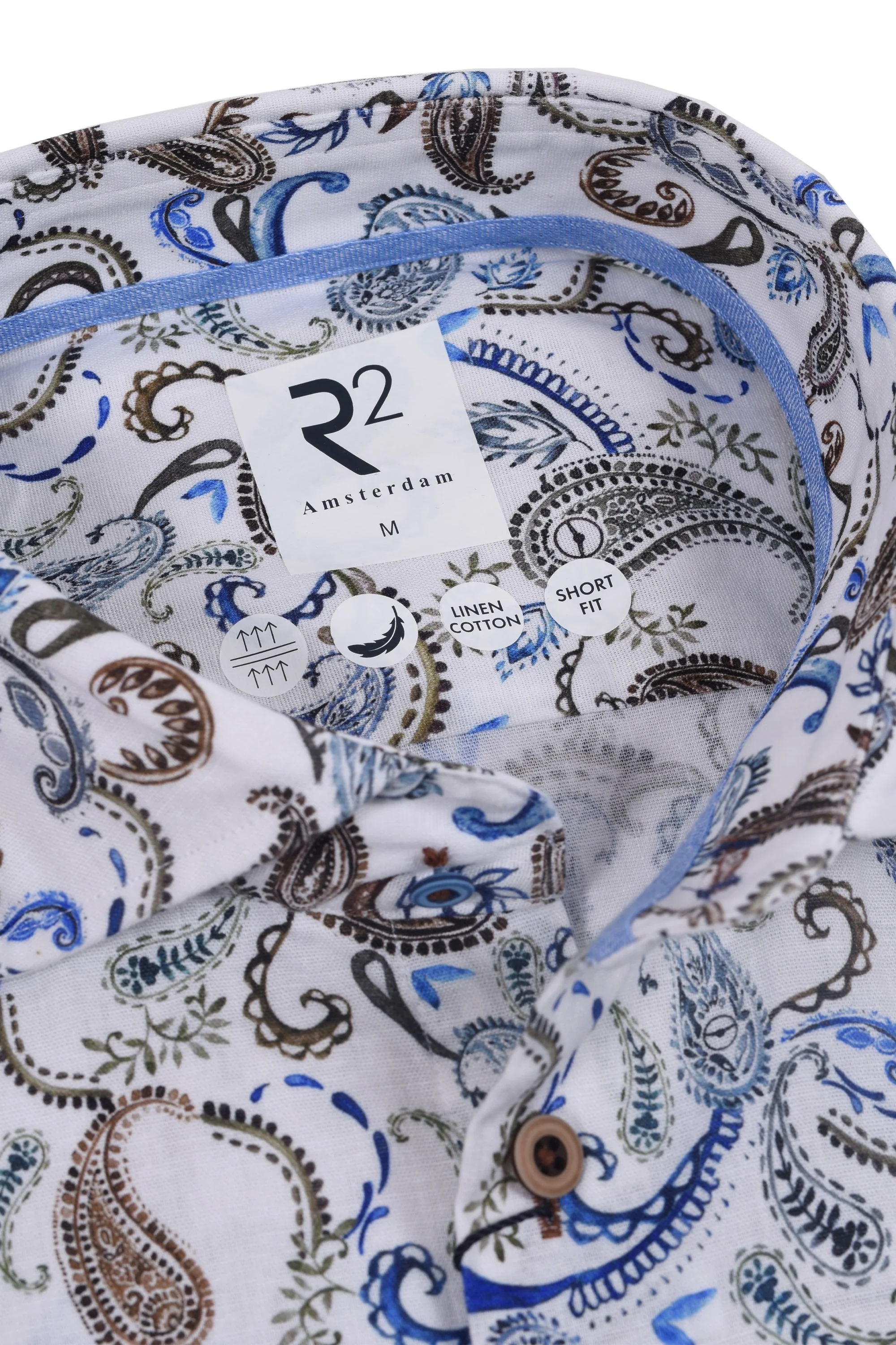 R2 Linen Paisley Print Shirt White Patterned - Image 2