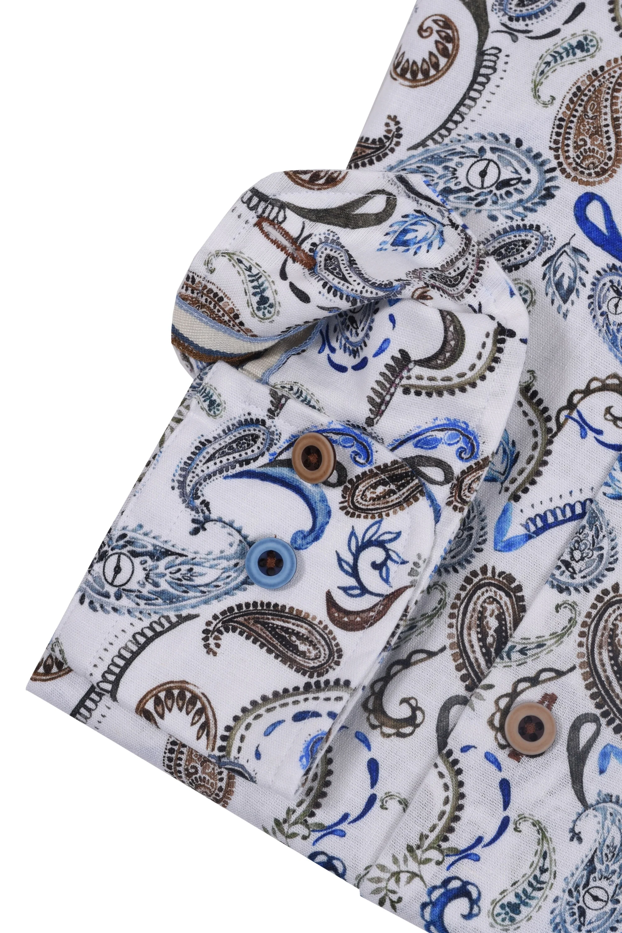 R2 Linen Paisley Print Shirt White Patterned - Image 3