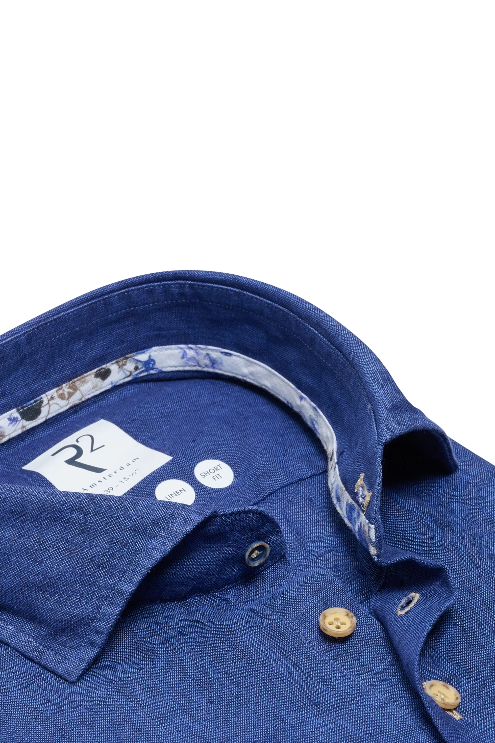R2 Long Sleeved Linen Shirt Cobalt - Image 2