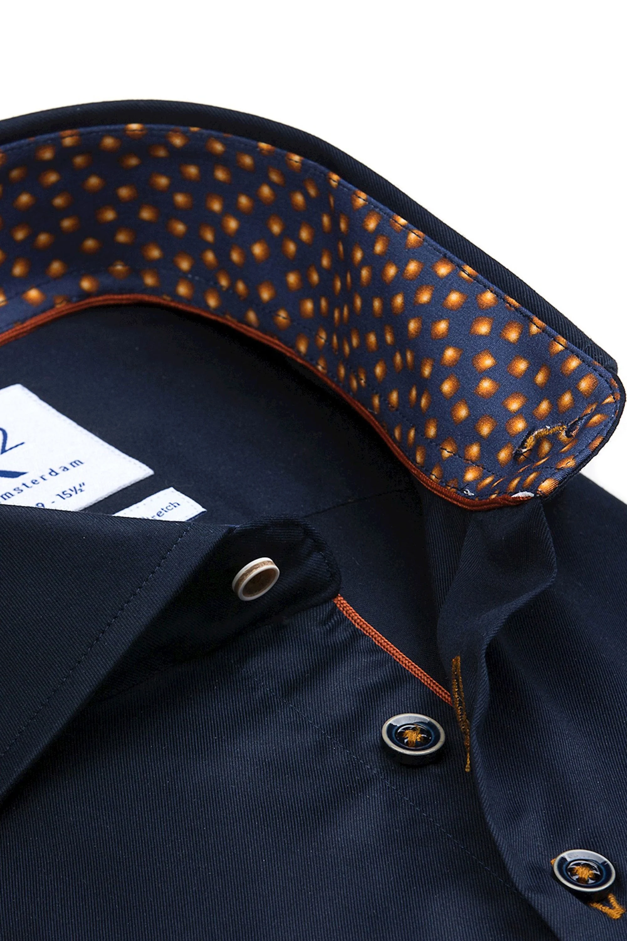 R2 Navy With Orange Trimmed Shirt Navy - Image 2