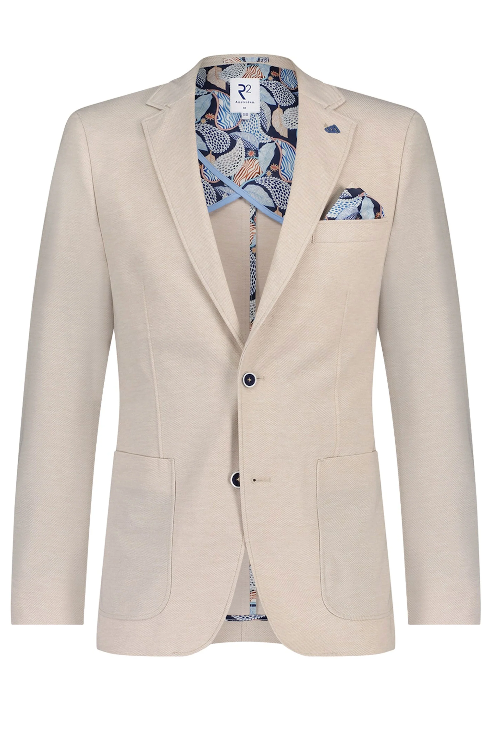 R2 Notch Lapel Jacket Beige