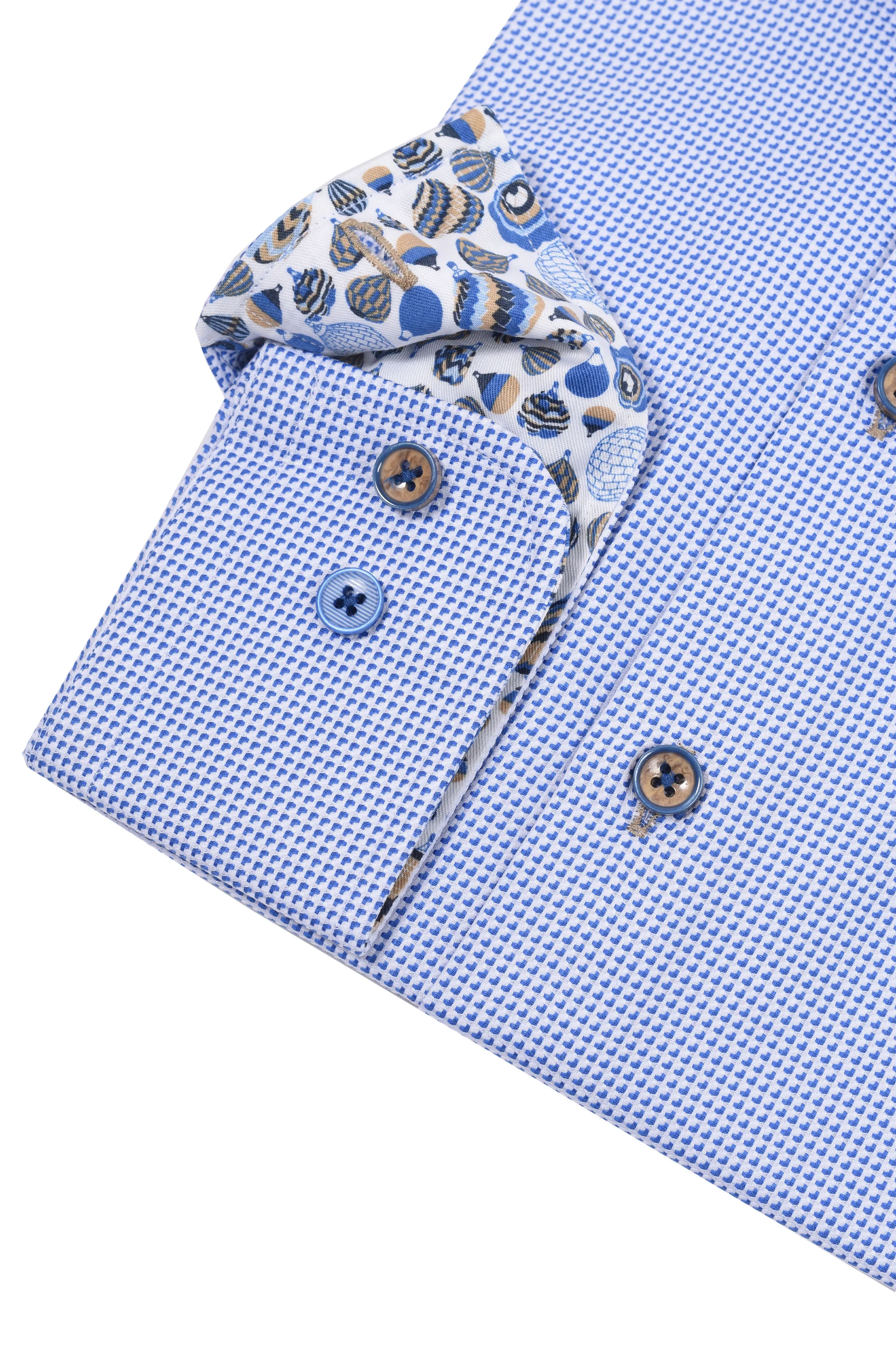 R2 Cut Away Collar Long Sleeved Shirt Blue - Image 3