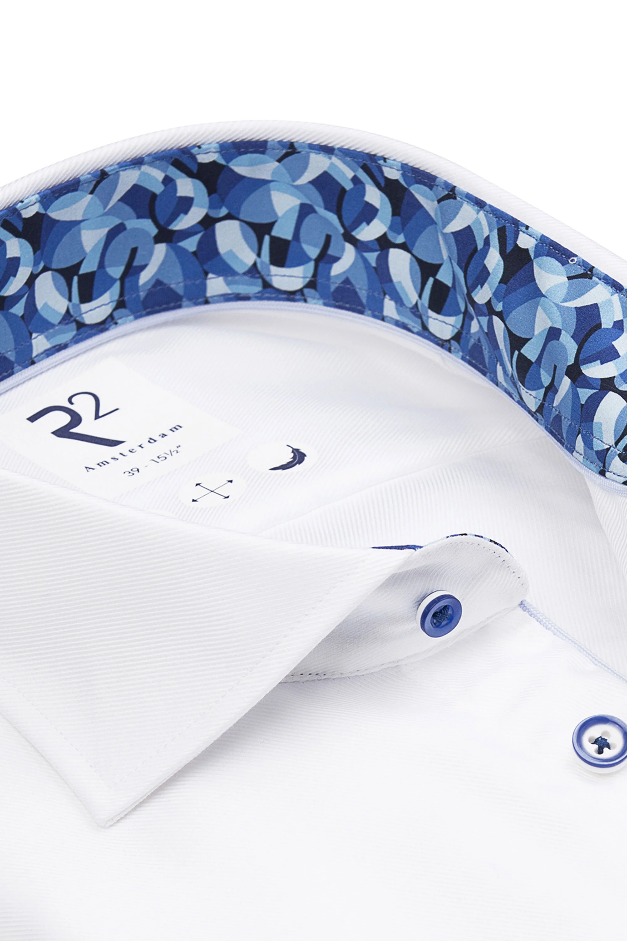 R2 CUT AWAY COLLAR LONG SLEEVED SHIRT WHITE - Image 2