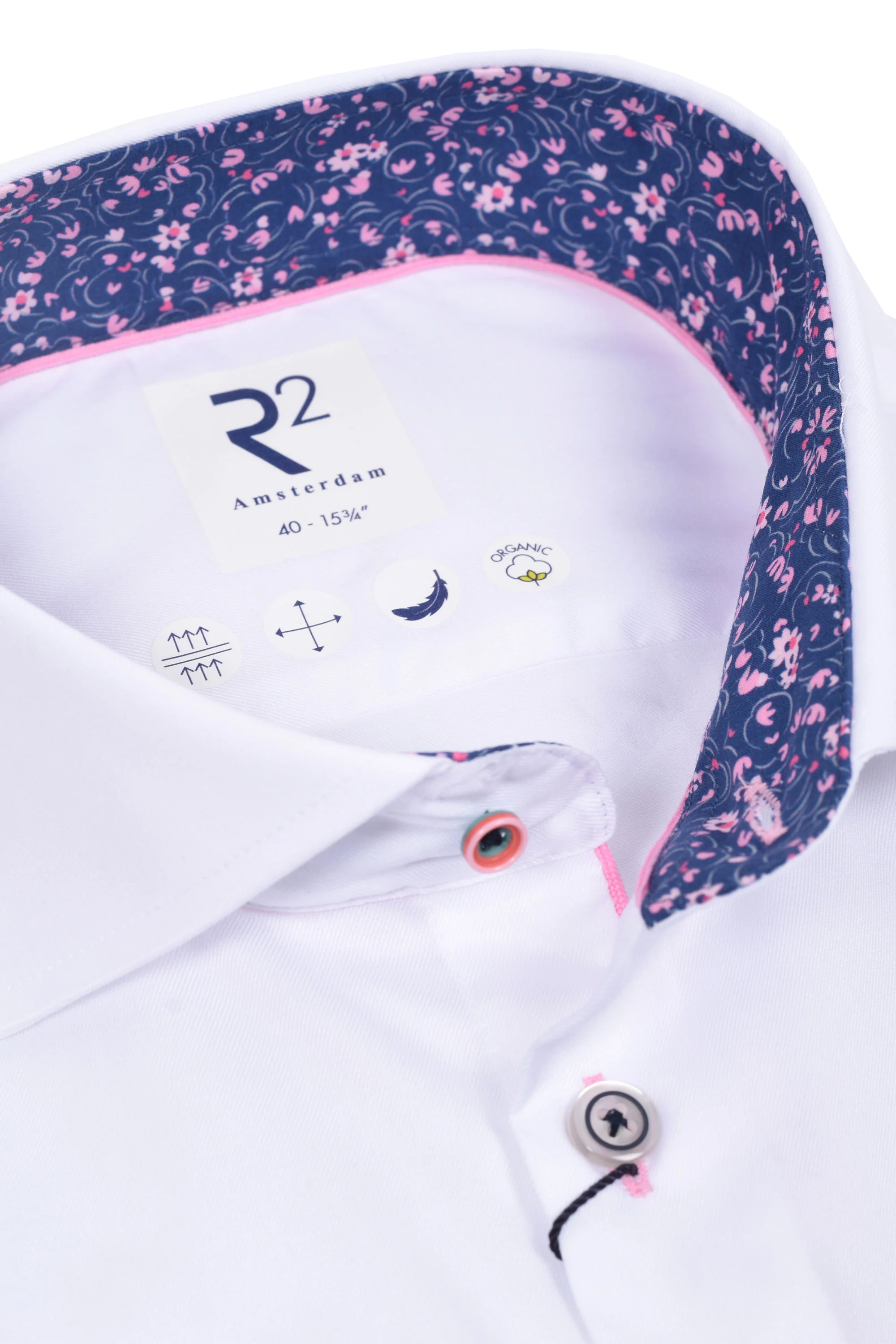 R2 Cut Away Collar Long Sleeved Shirt White - Image 2