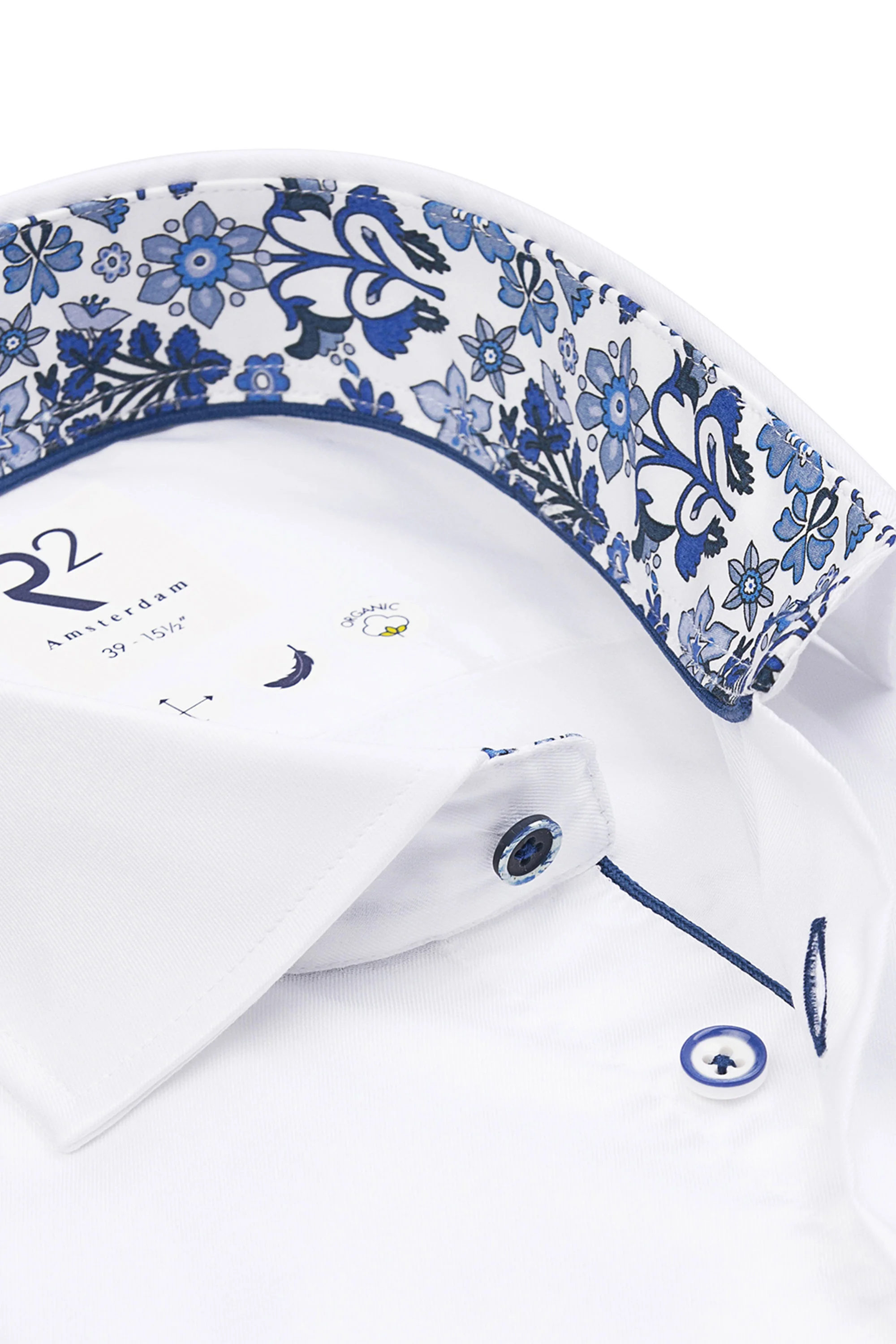 R2 CUT AWAY COLLAR LONG SLEEVED SHIRT WHITE - Image 2