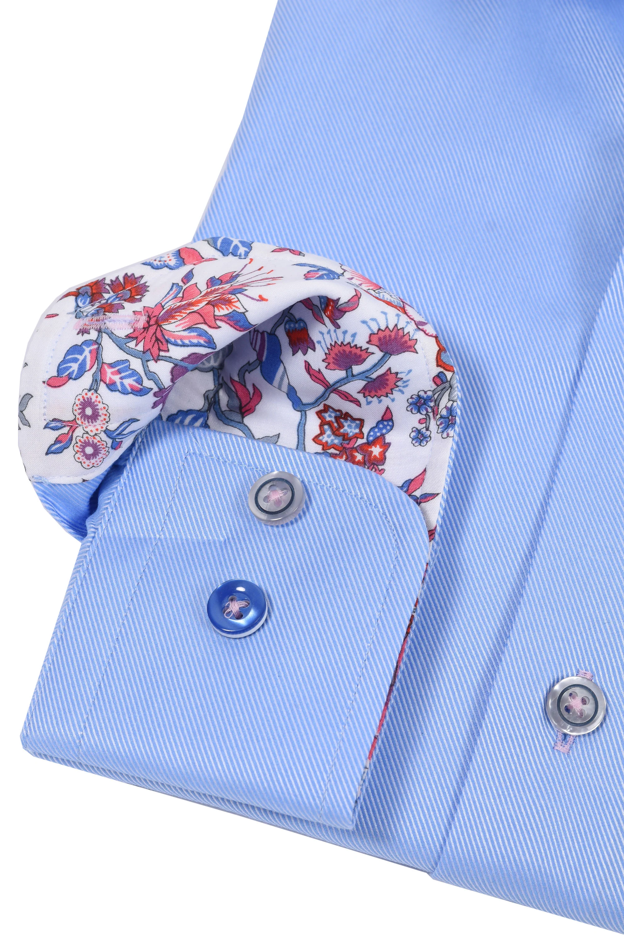 R2 LONG SLEEVED CUT AWAY COLLAR SHIRT LIGHT BLUE - Image 3