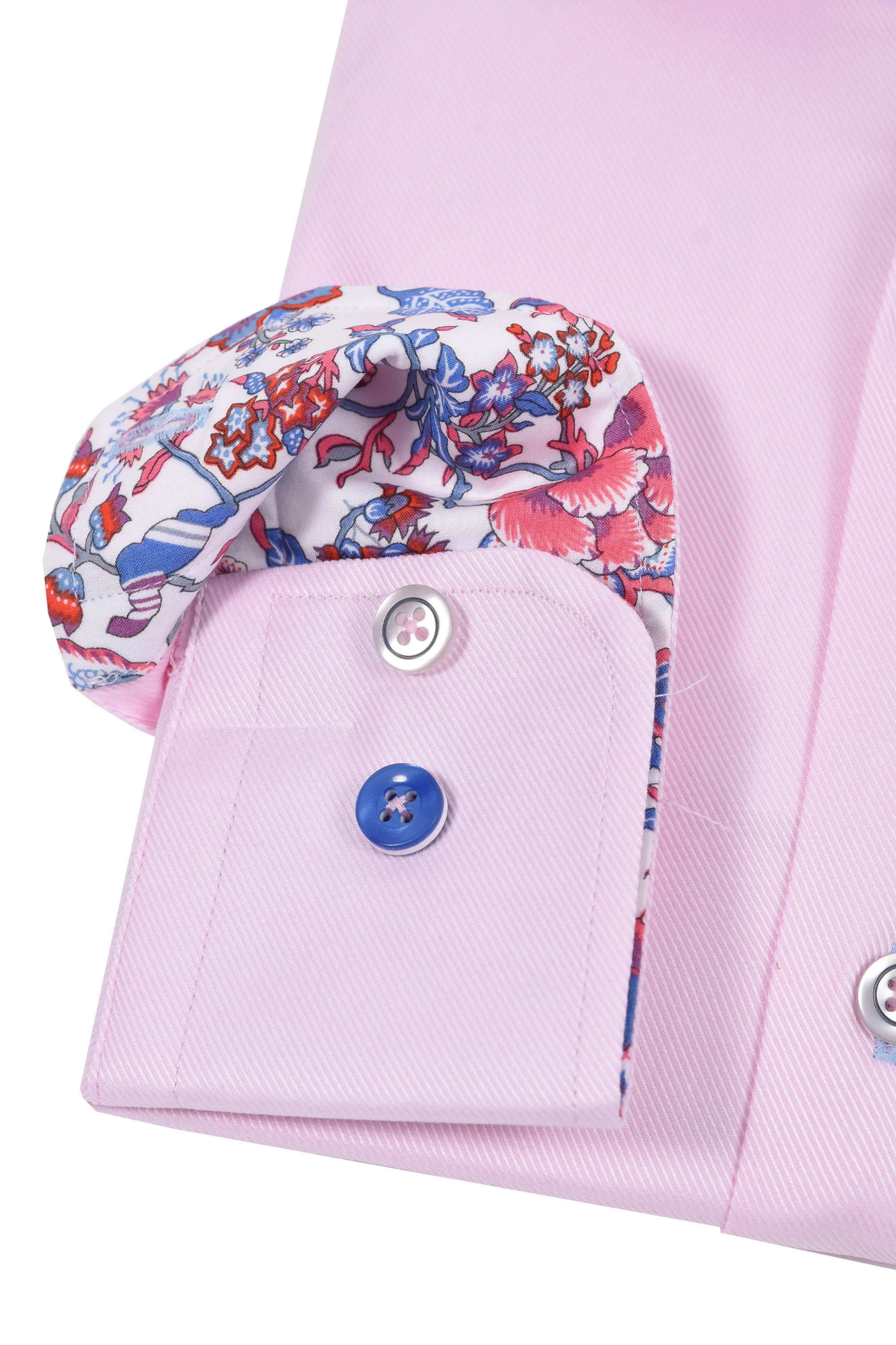 R2 LONG SLEEVED CUT AWAY COLLAR SHIRT PINK - Image 3