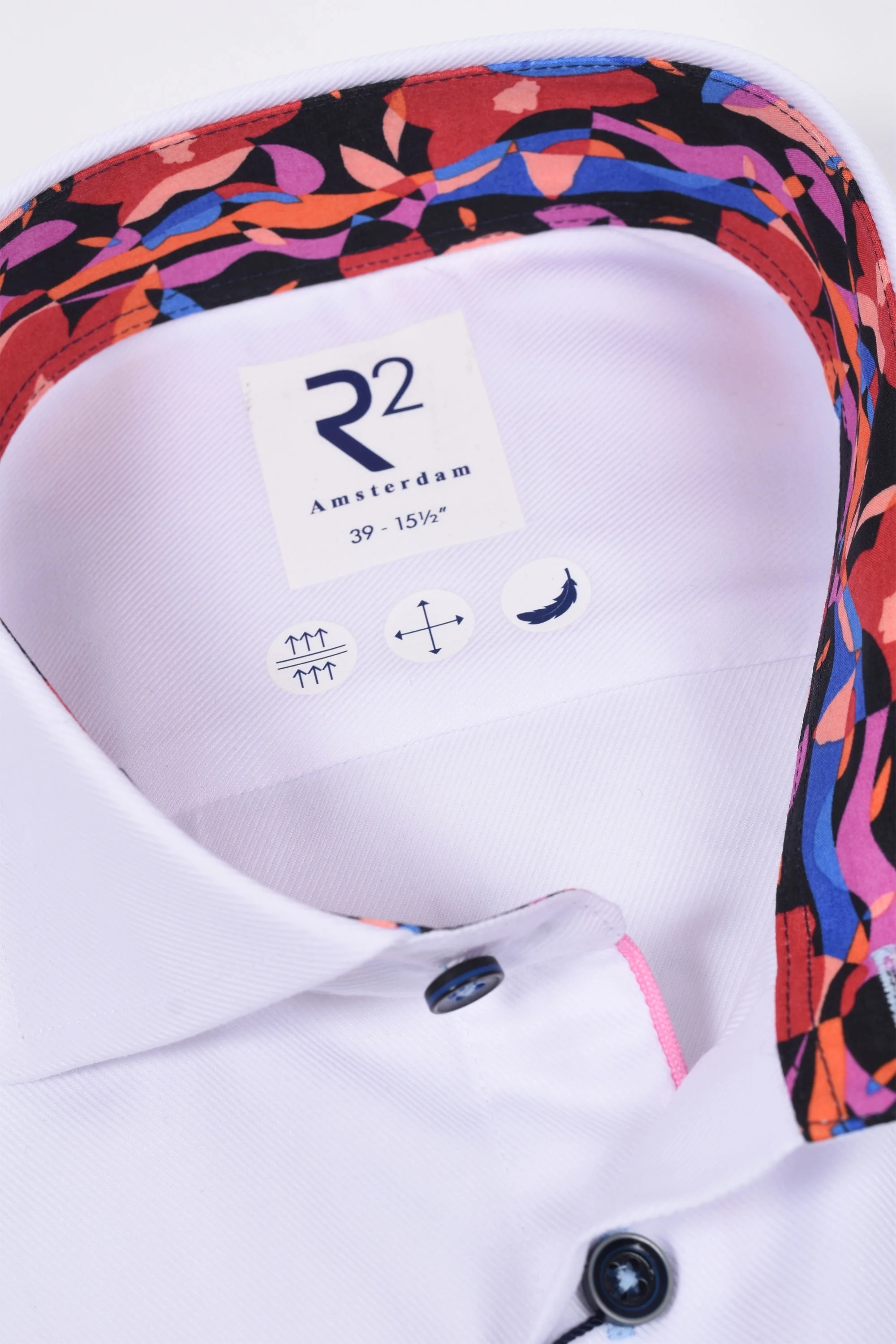 R2 Twill Pattern Shirt White - Image 2