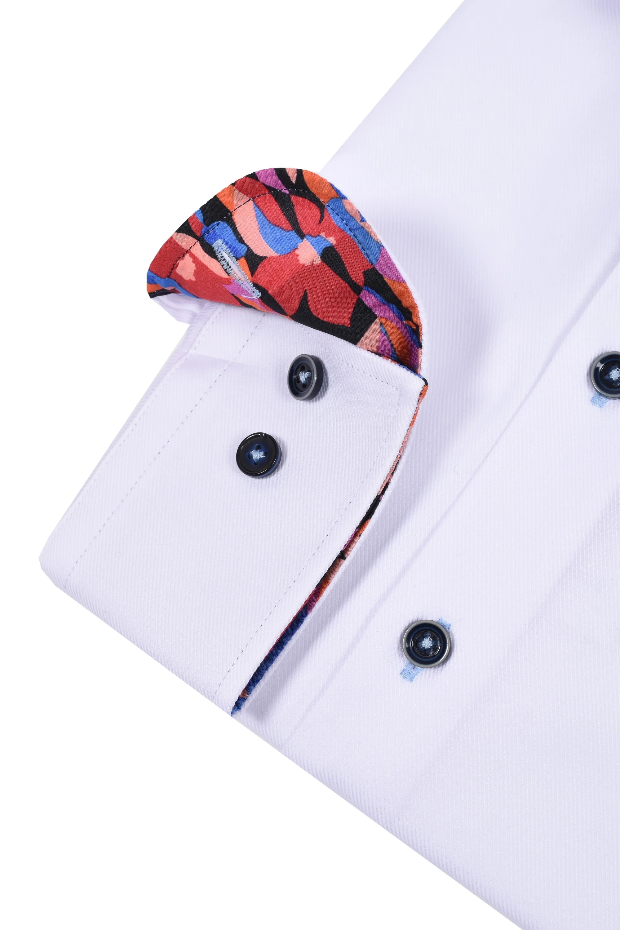 R2 Twill Pattern Shirt White - Image 3