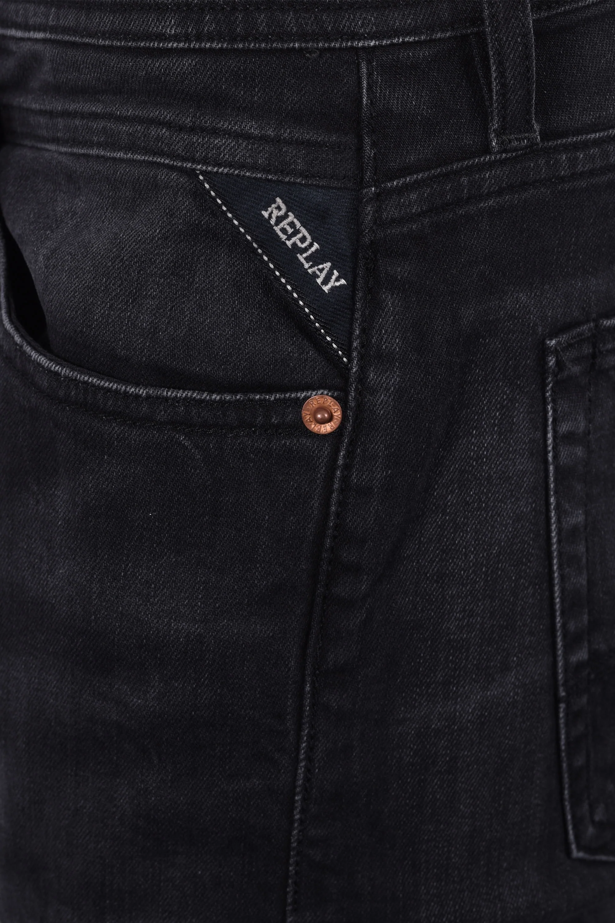 Replay Grover Straight Fit Jeans Black - Image 3