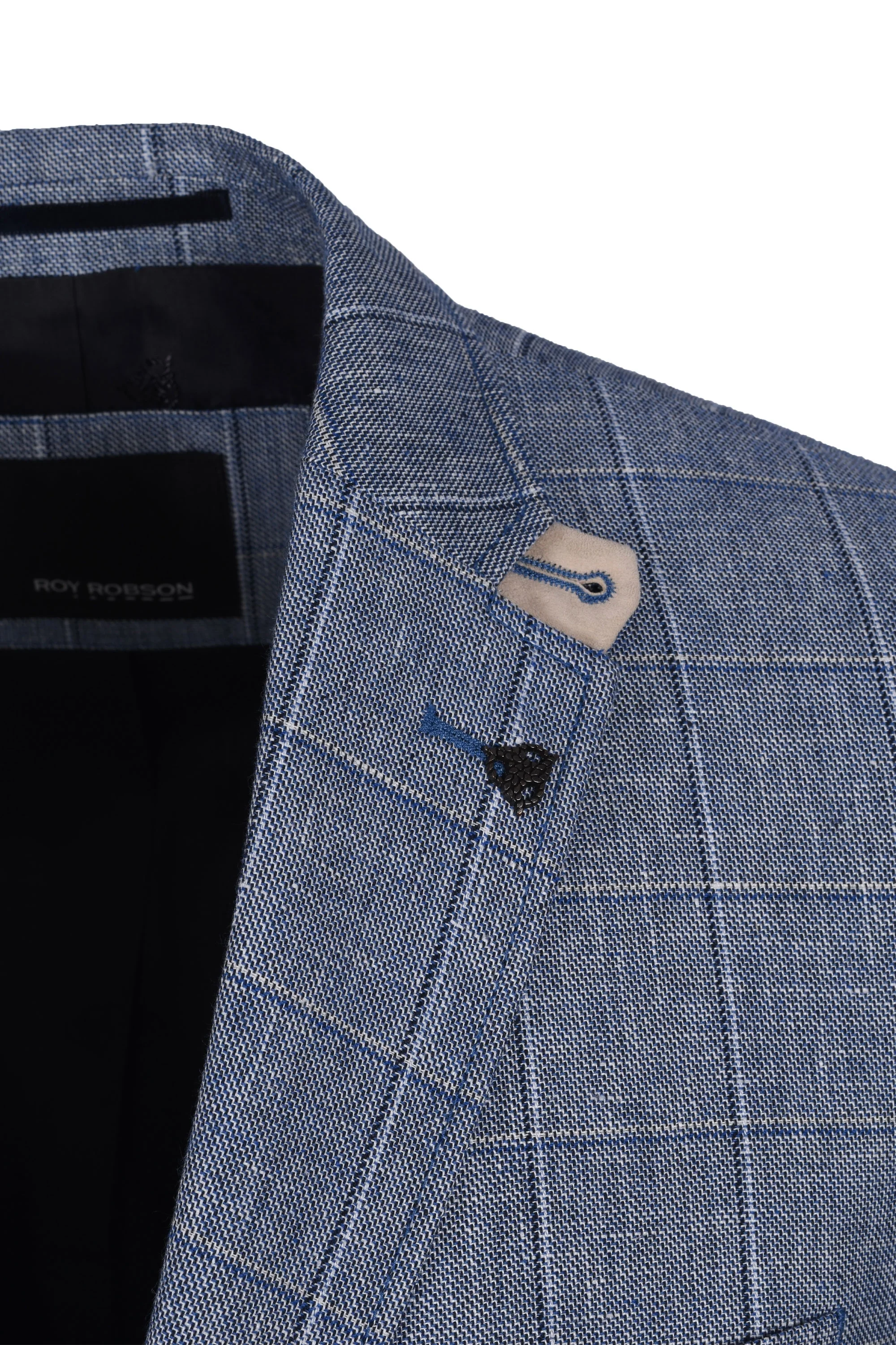 Roy Robson Jacket Blue Check - Image 3