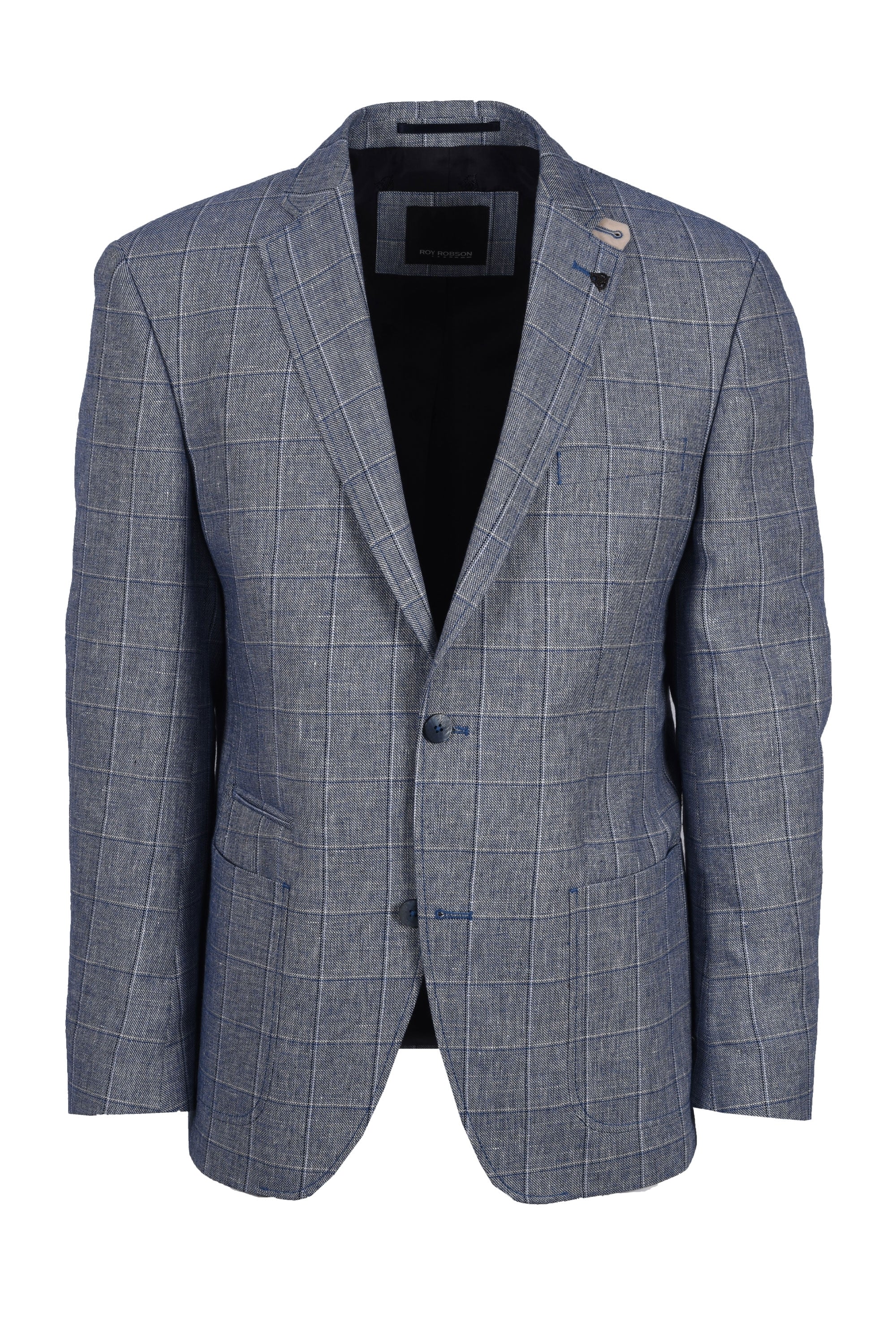 Roy Robson Jacket Blue Check - Image 5