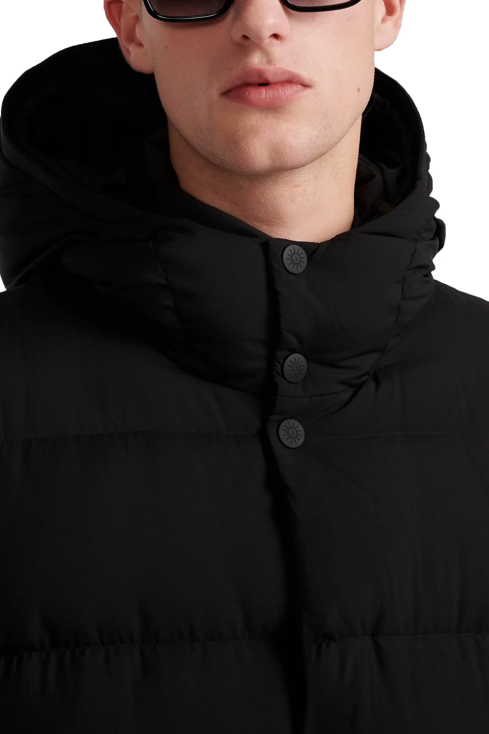 Sandbanks Panorama Long Puffer Jacket Black - Image 4