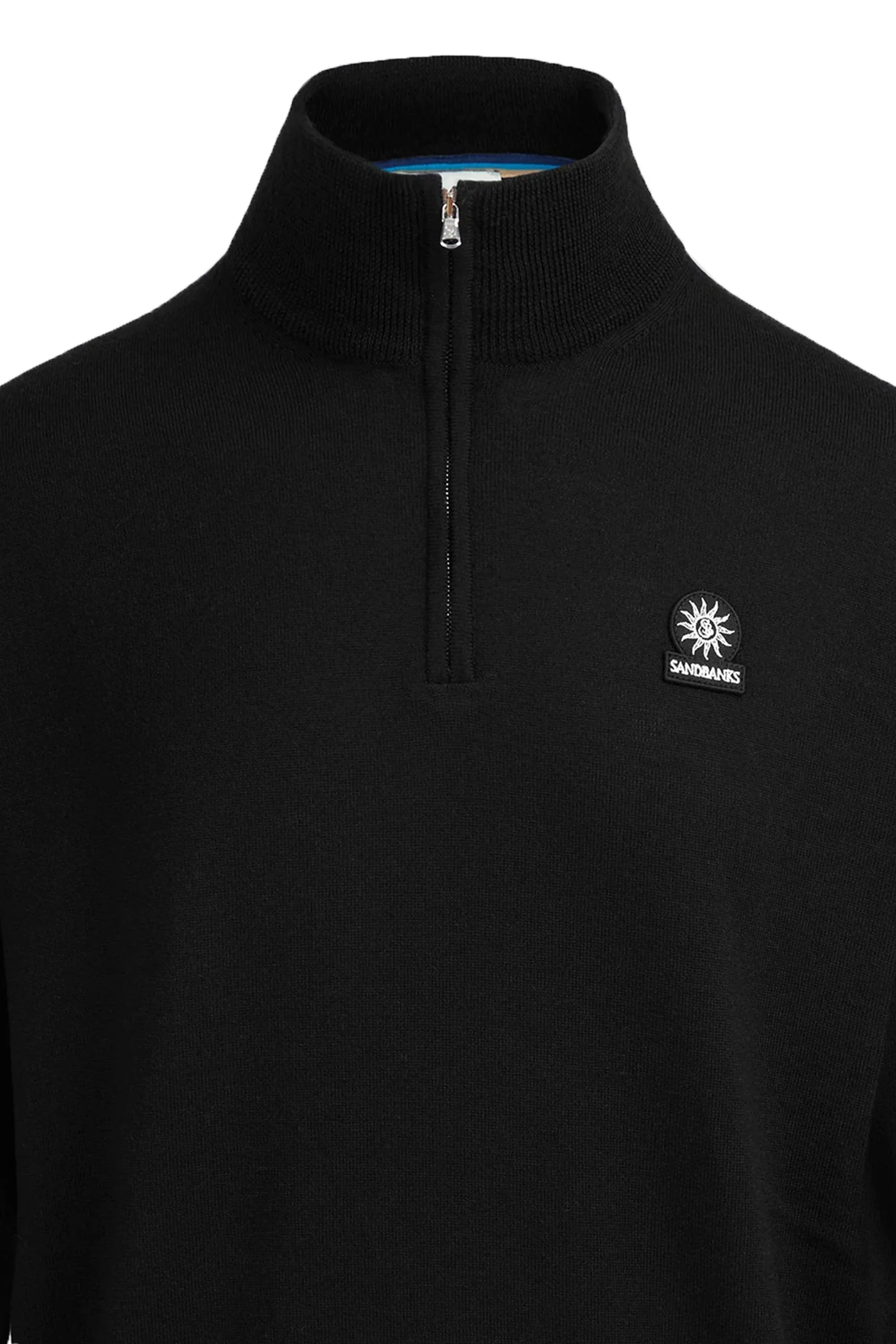 Sandbanks Quarter Zip Merino Knitwear Black - Image 2