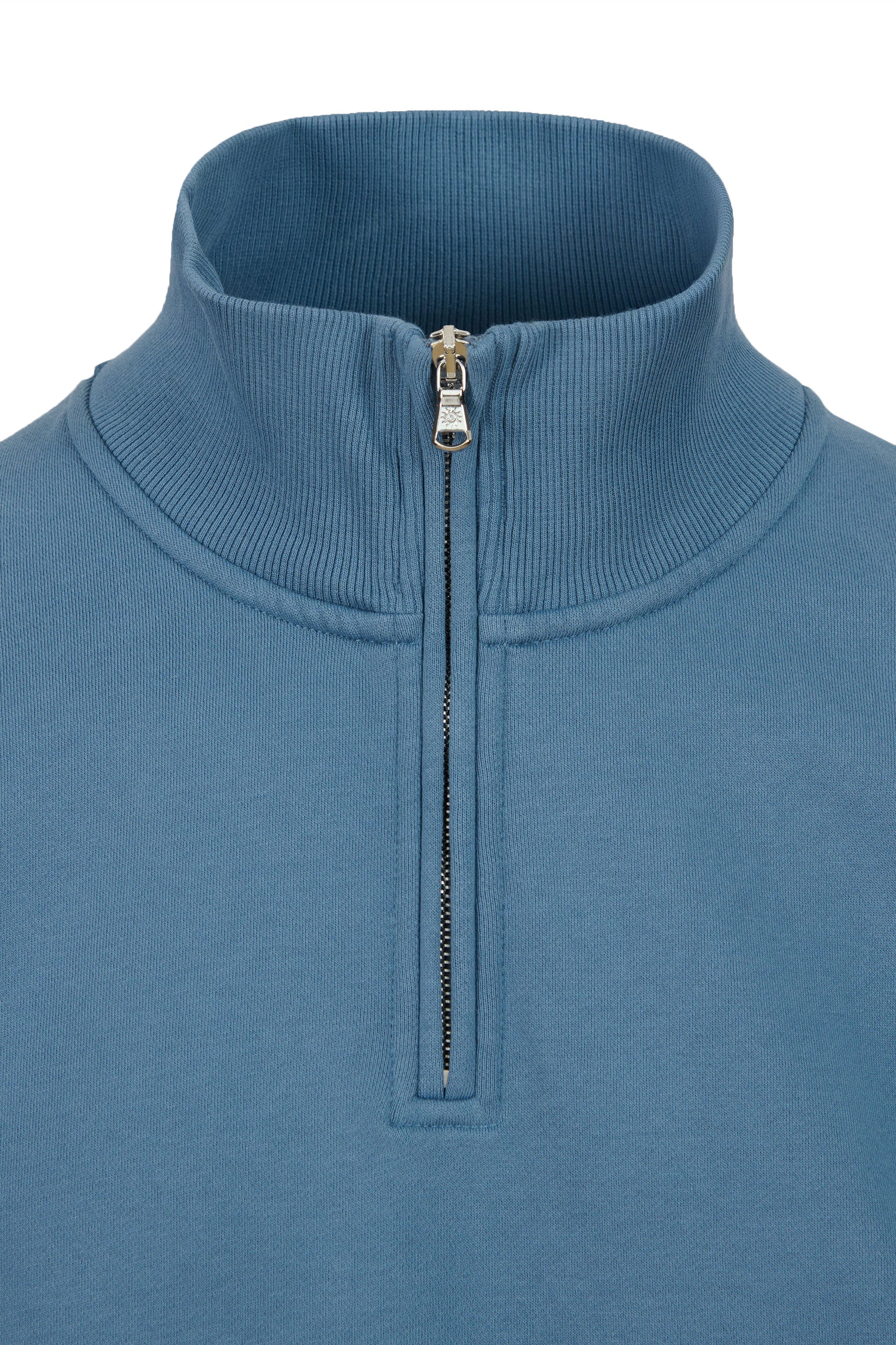 SANDBANKS BADGE LOGO QUARTER ZIP SWEATSHIRT TEAL - Image 3