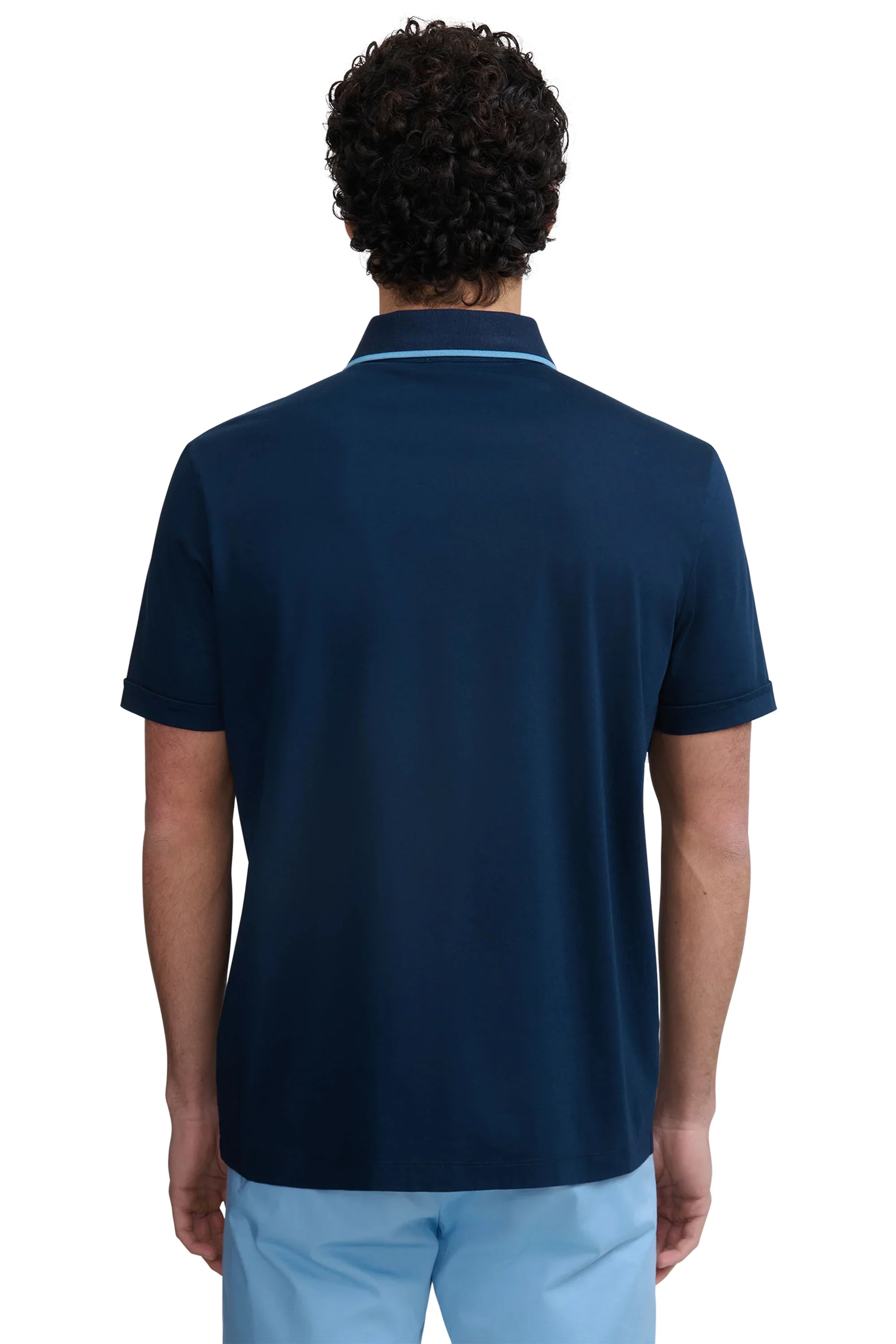 SANDBANKS CONTRAST TIPPED PLACKET POLO NAVY - Image 3