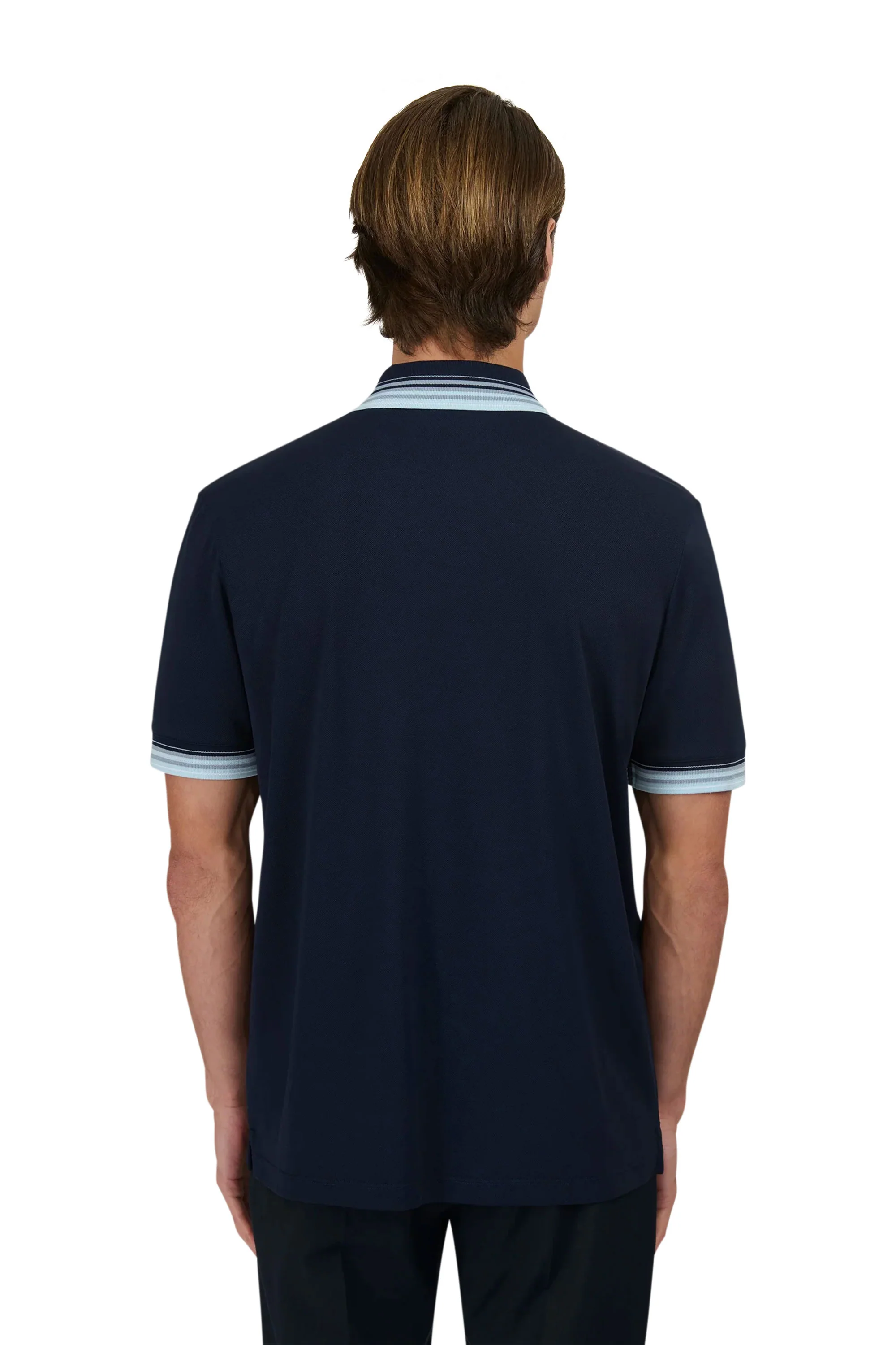 SANDBANKS GRADIENT RIB POLO NAVY - Image 4