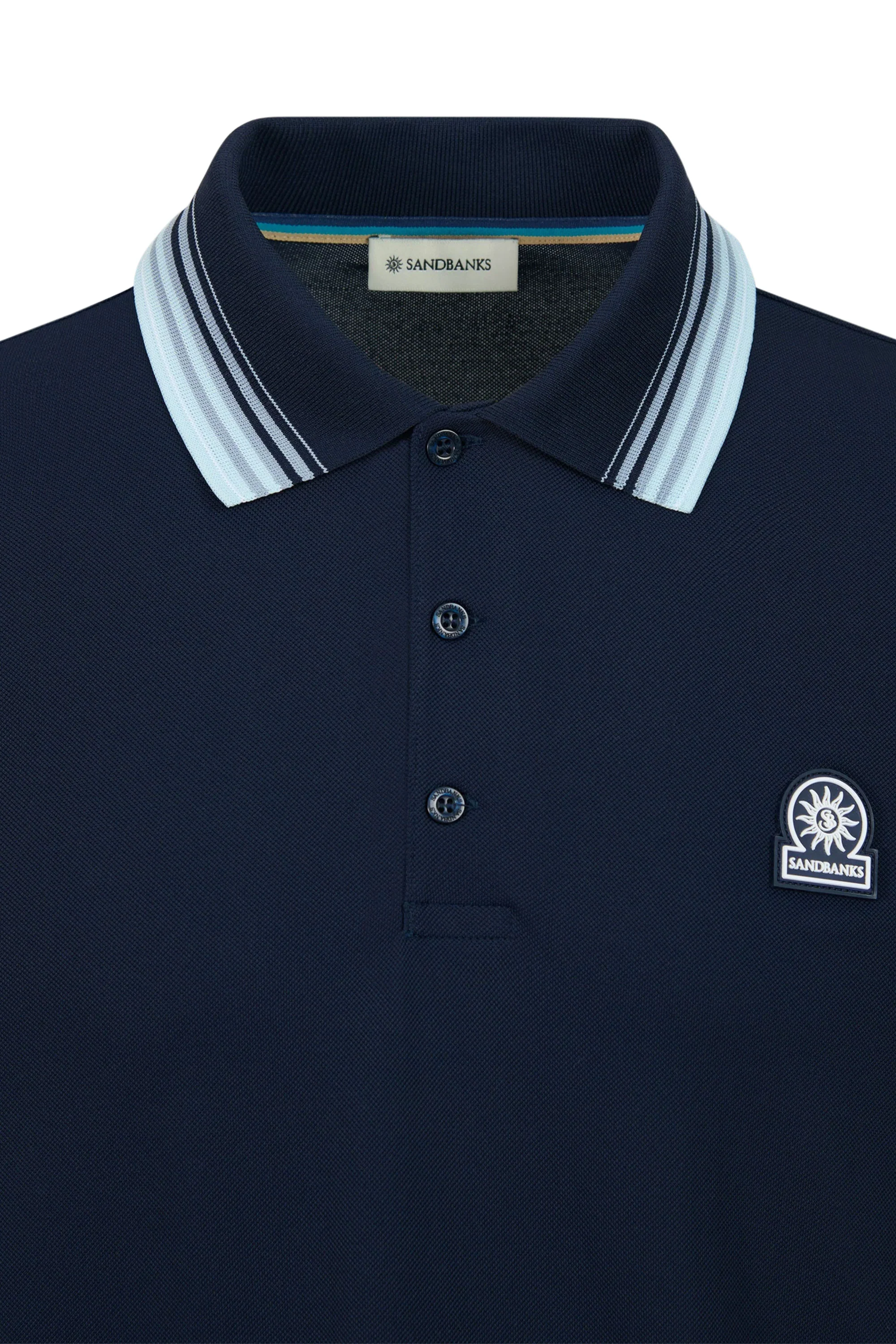 SANDBANKS GRADIENT RIB POLO NAVY - Image 5