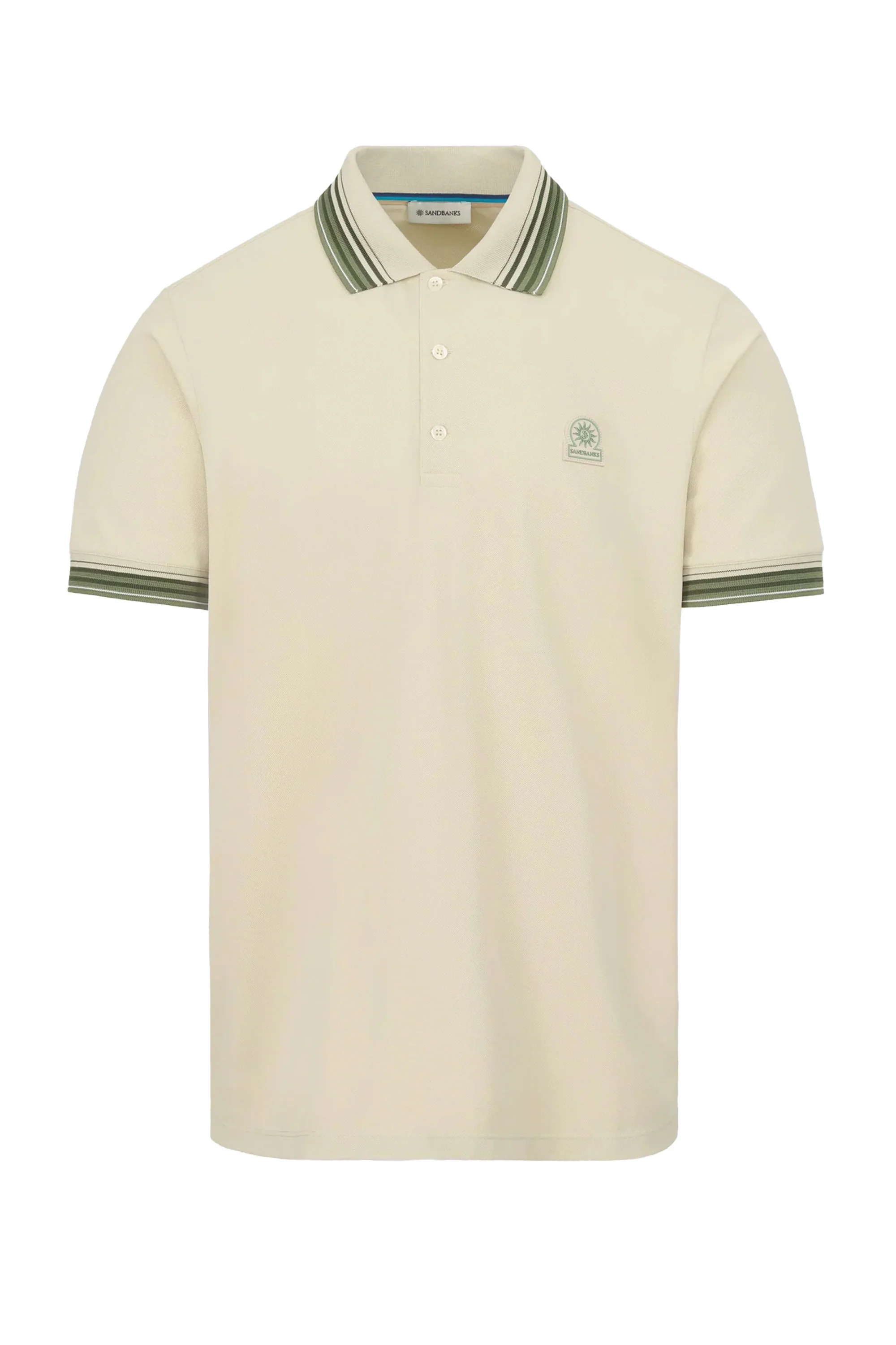 SANDBANKS GRADIENT RIB POLO STONE