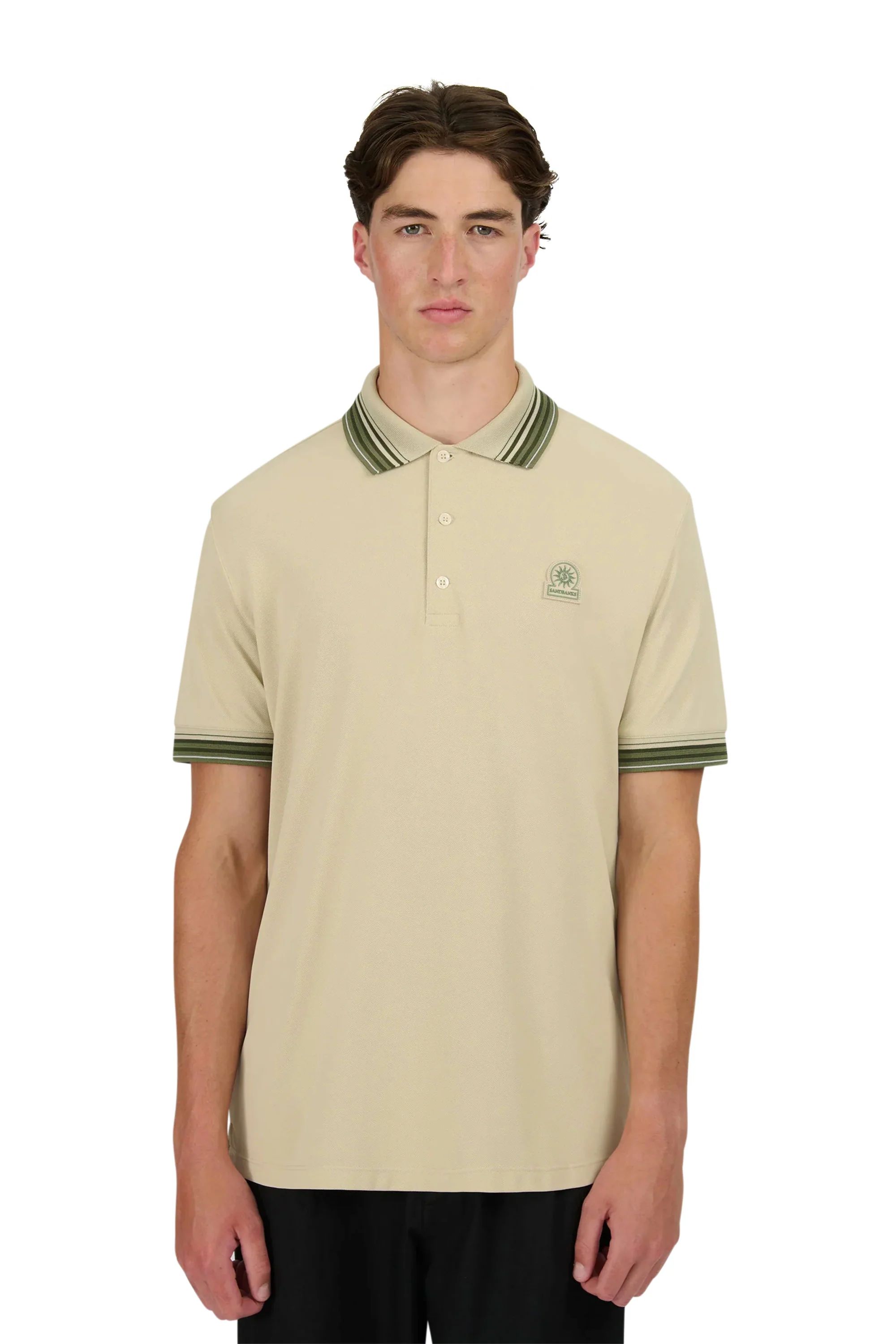 SANDBANKS GRADIENT RIB POLO STONE - Image 2