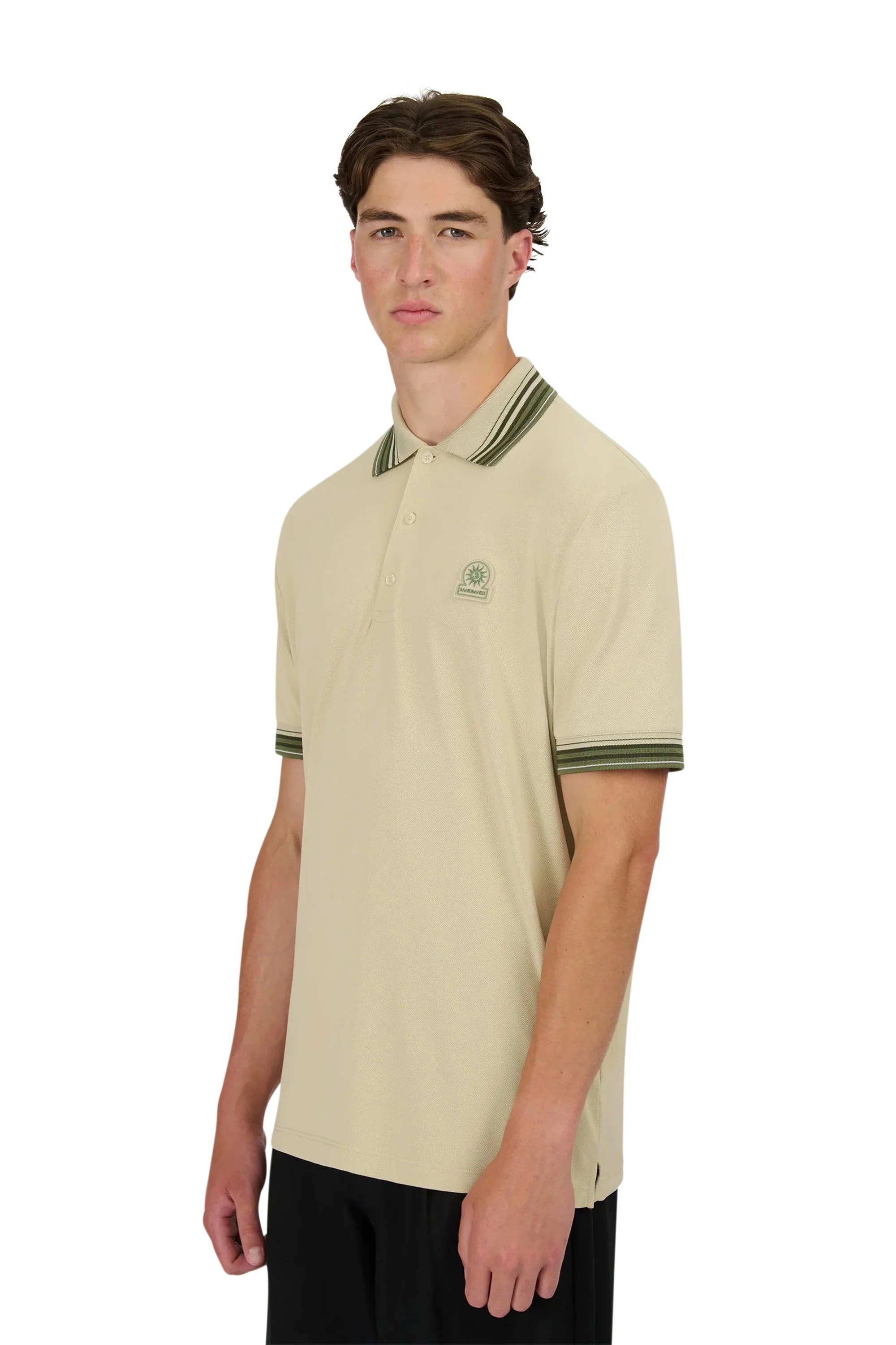 SANDBANKS GRADIENT RIB POLO STONE - Image 4