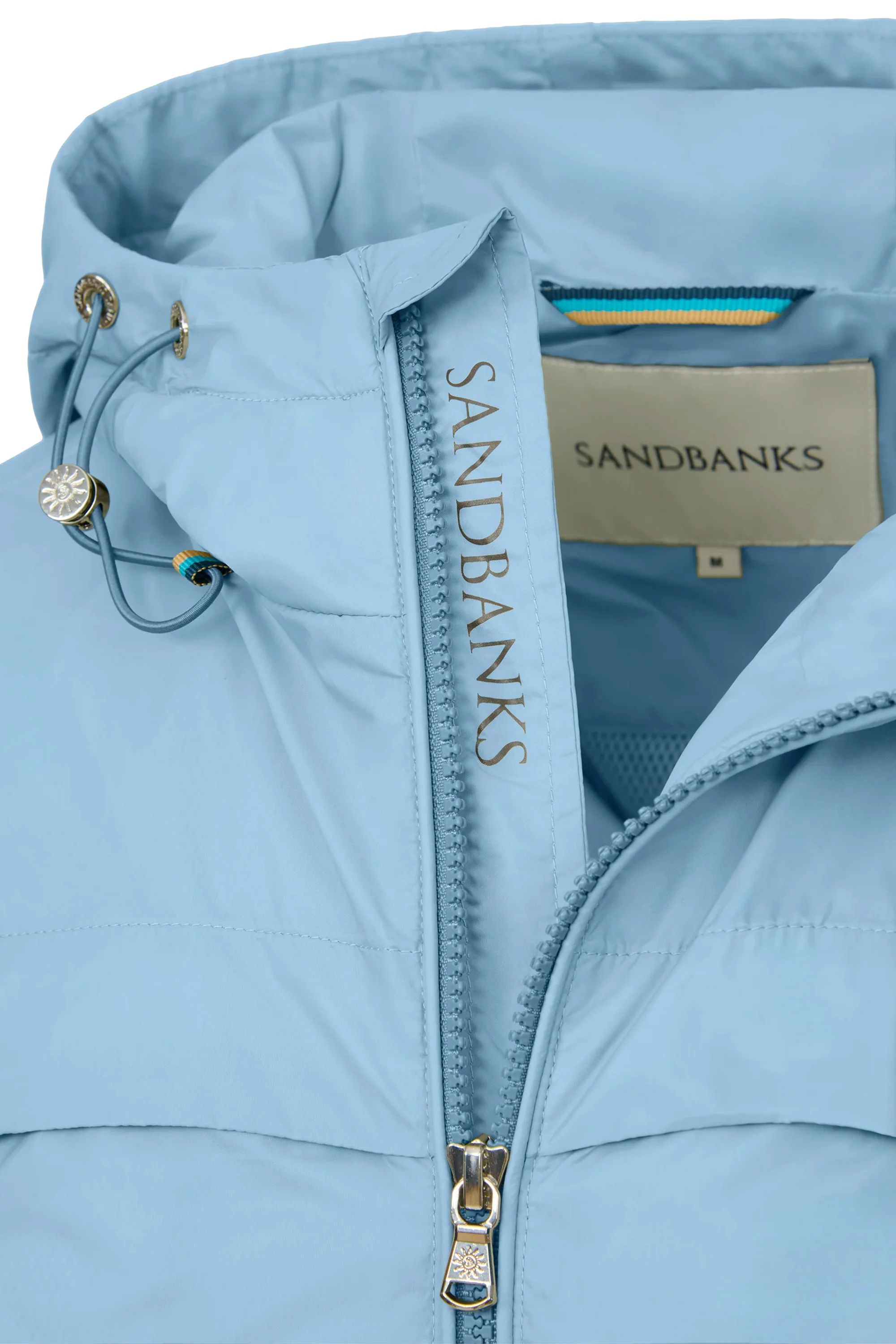 SANDBANKS HOODED NYLON WINDCHEATER DUSTY BLUE - Image 3