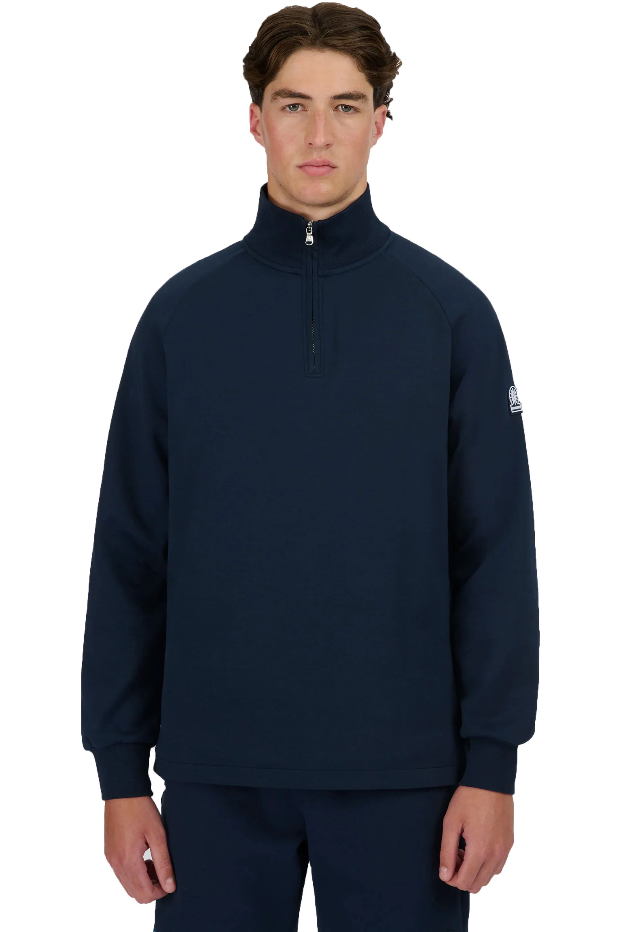 Sandbanks Interlock Quarter Zip Navy - Image 4