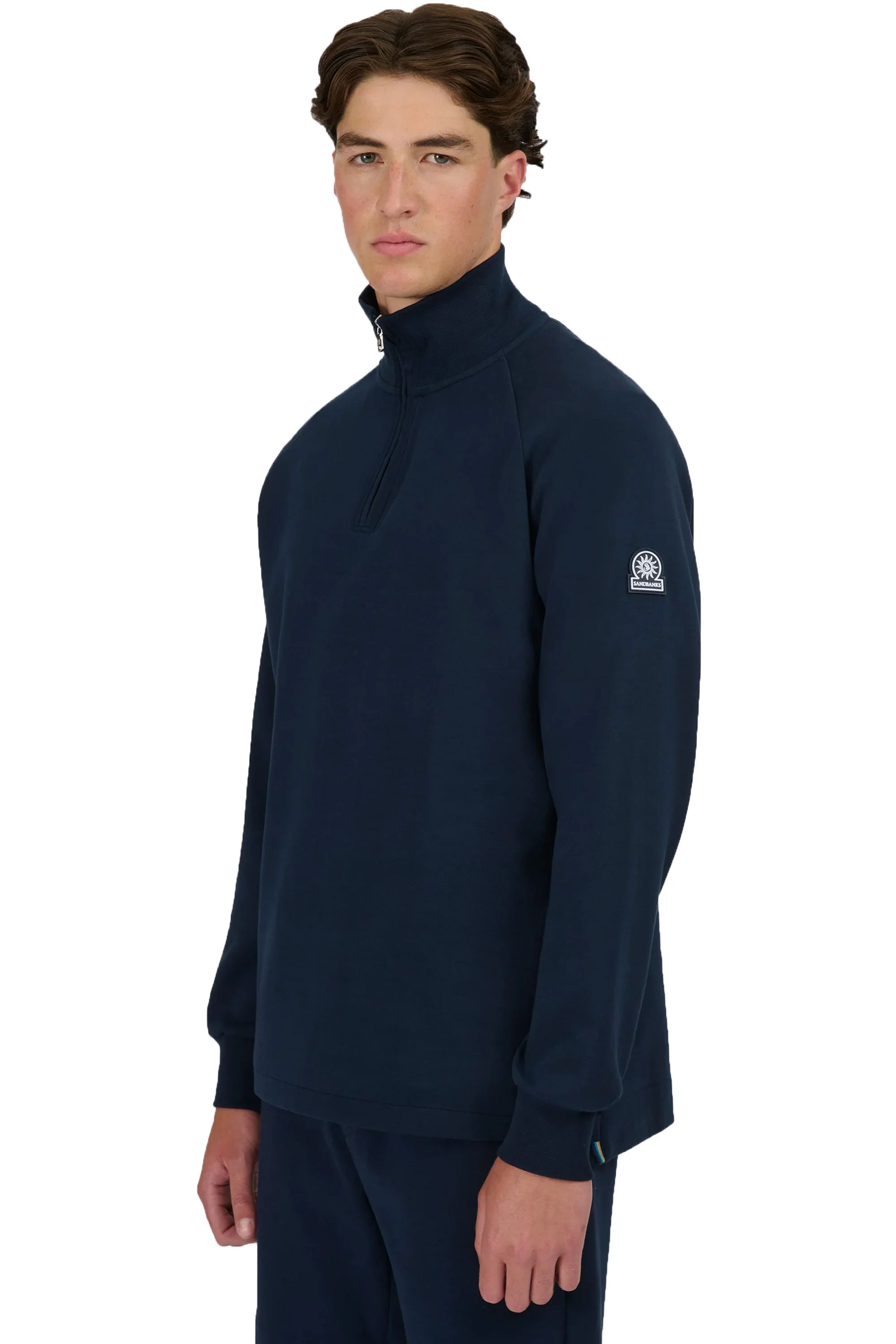 Sandbanks Interlock Quarter Zip Navy - Image 5