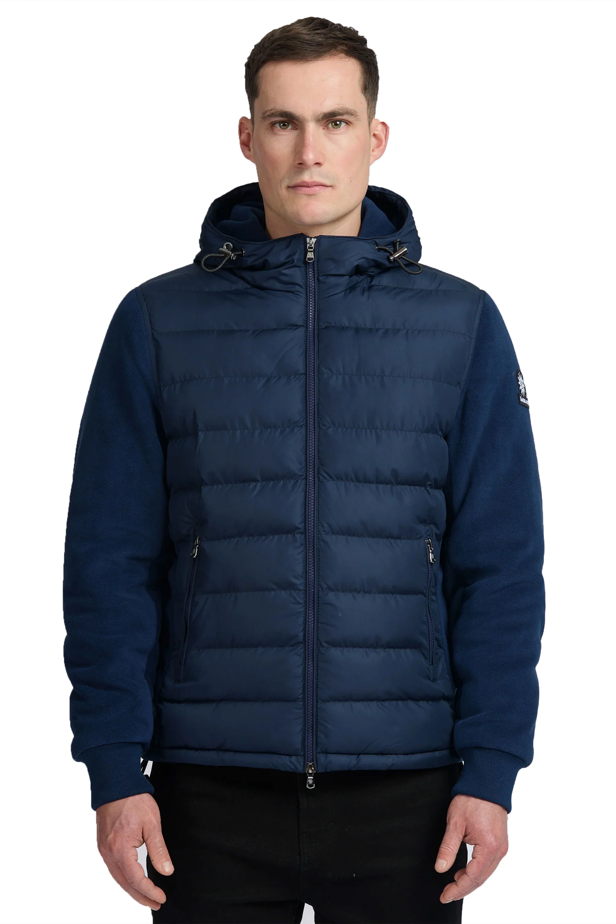 SANDBANKS OUTLANDER POLAR FLEECE HOODED HYBRID JACKET NAVY - Image 3