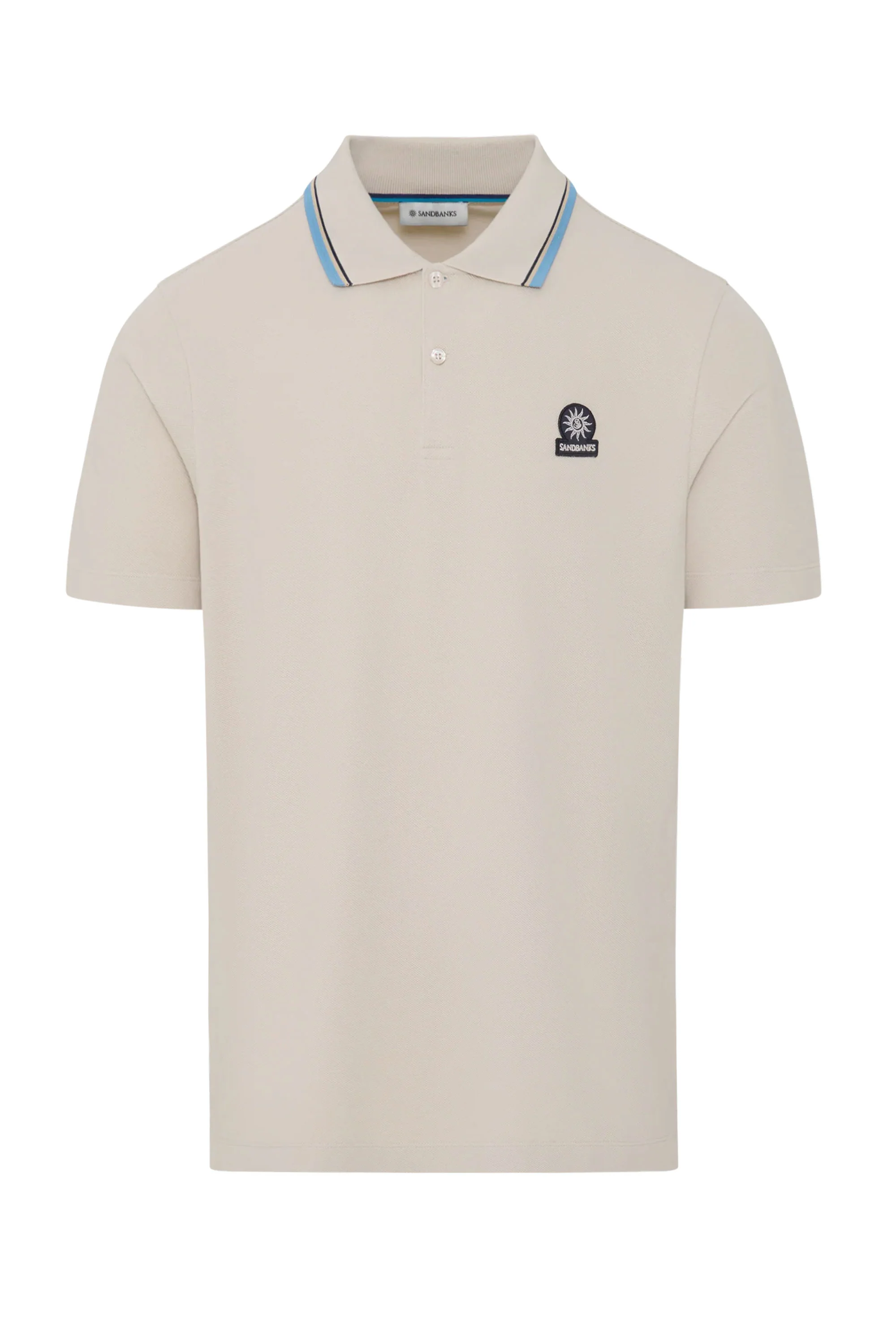 SANDBANKS STRIPE TAPE POLO STONE