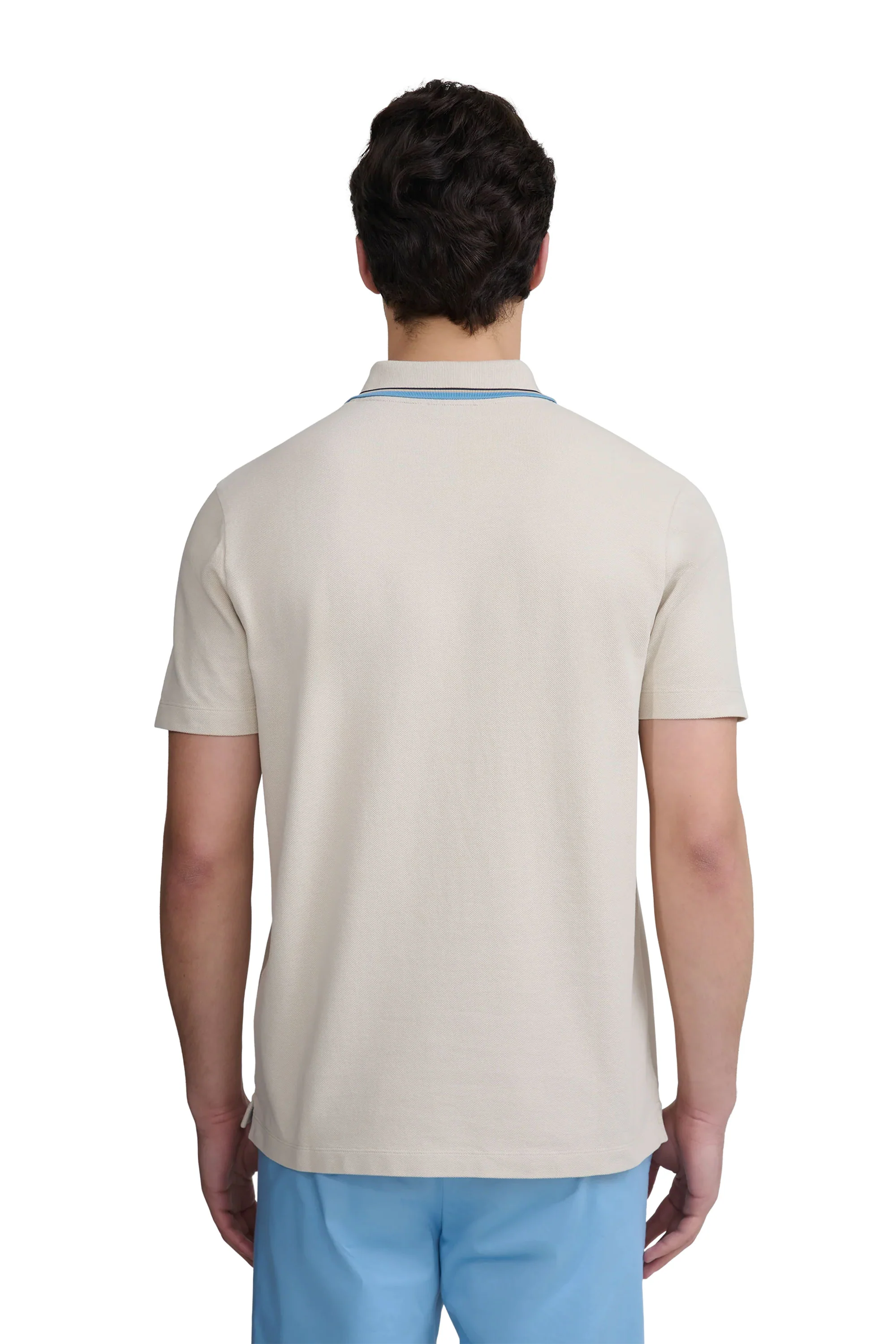 SANDBANKS STRIPE TAPE POLO STONE - Image 4