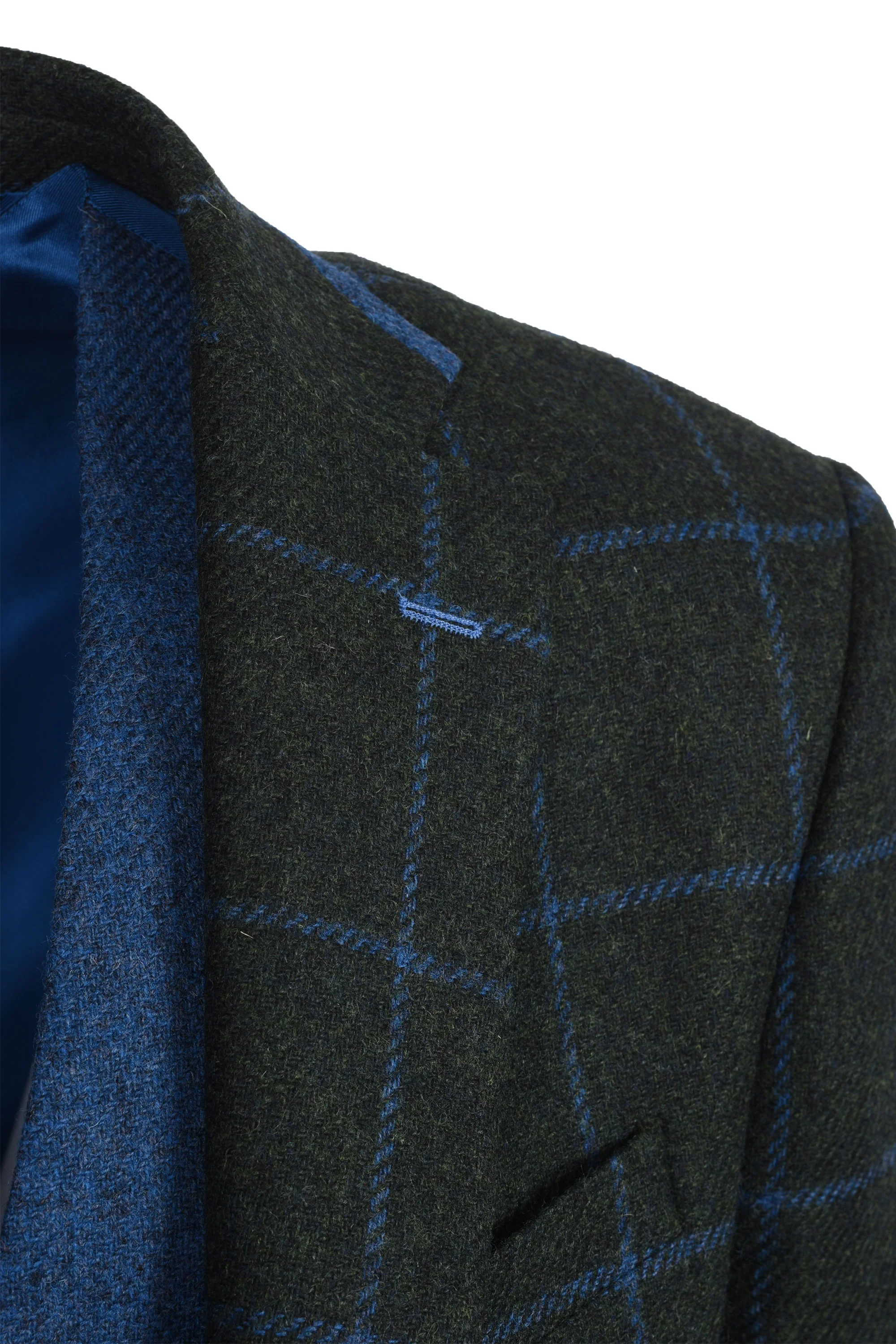 Mazzelli Jacket and Waistcoat Green/Blue Check - Image 2