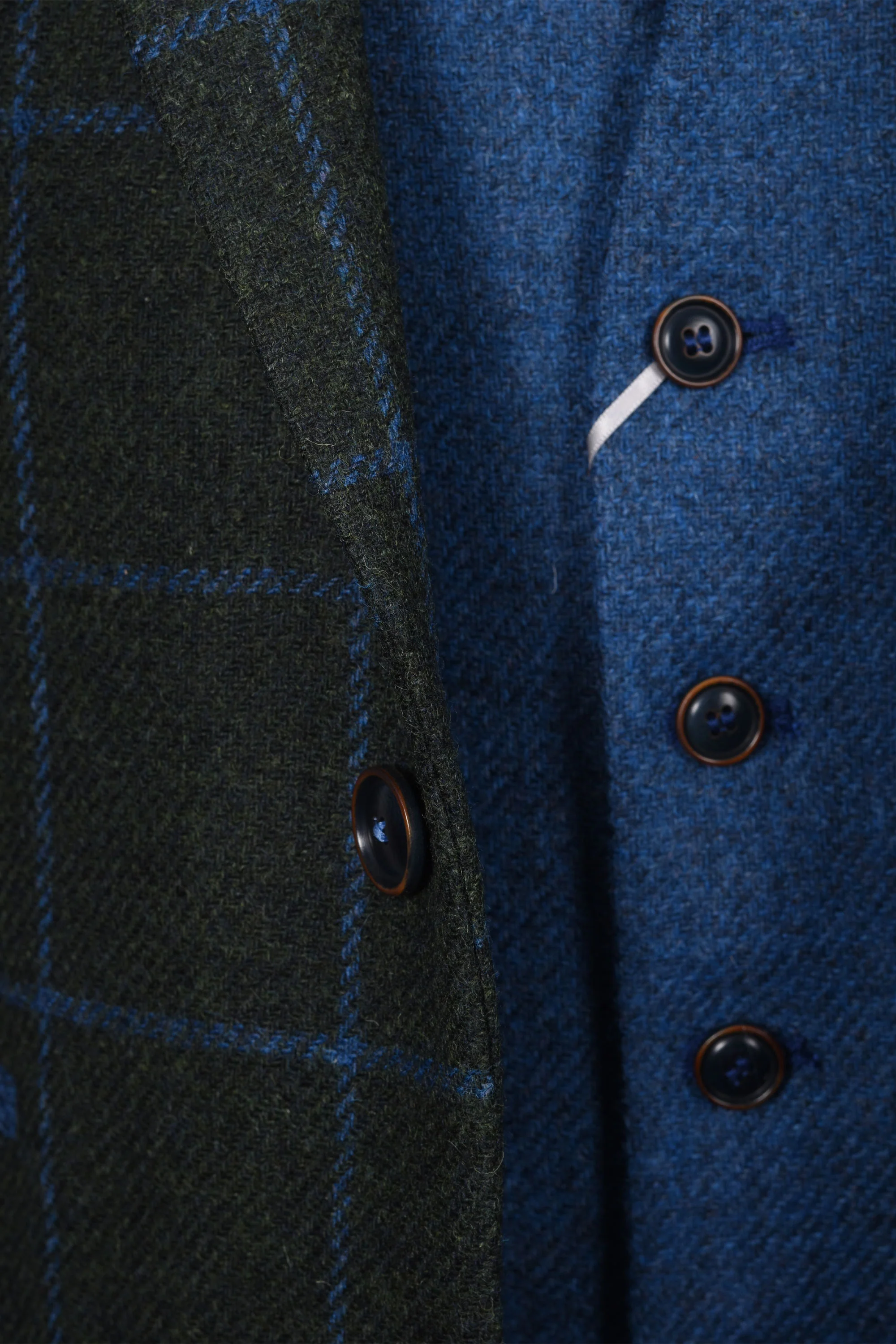 Mazzelli Jacket and Waistcoat Green/Blue Check - Image 3