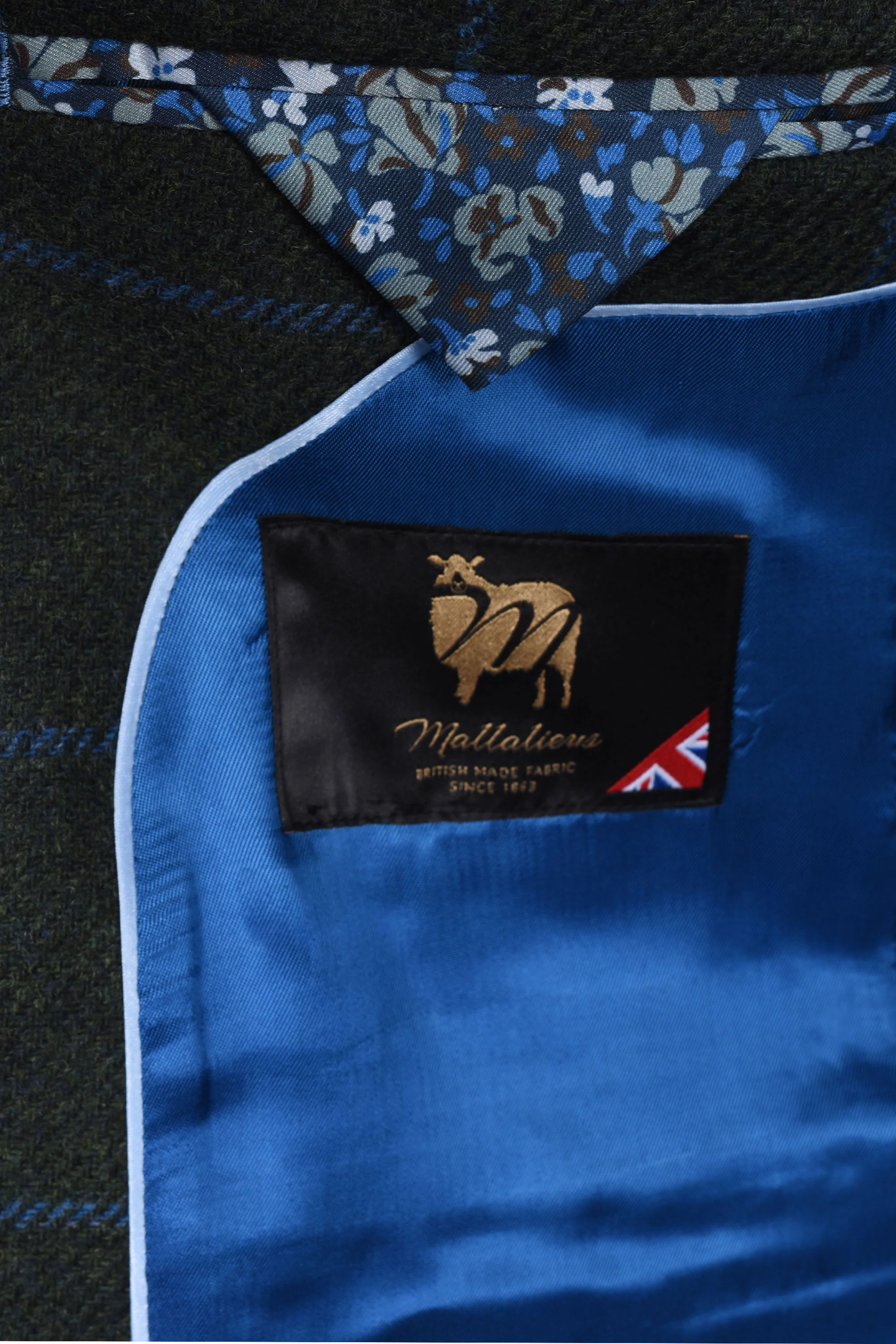Mazzelli Jacket and Waistcoat Green/Blue Check - Image 5