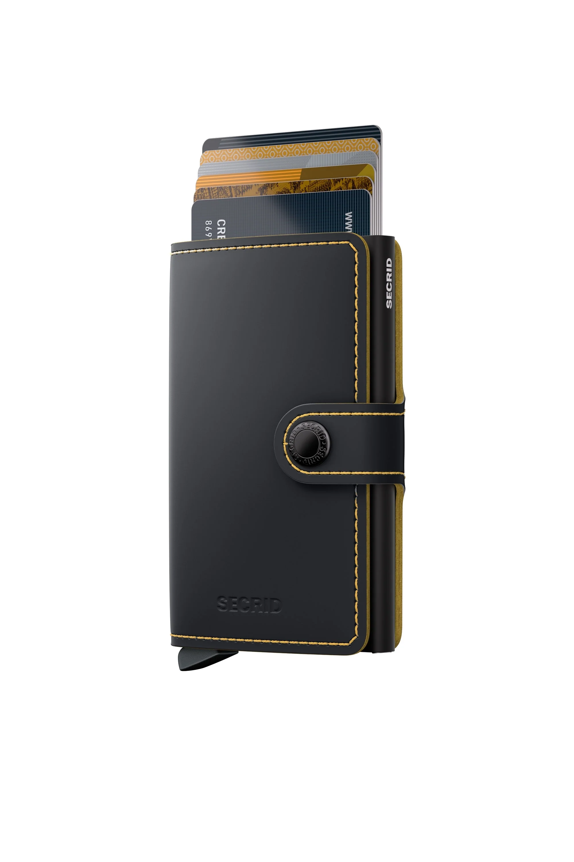 Secrid Mini Wallet Matte Black/Ochre - Image 3
