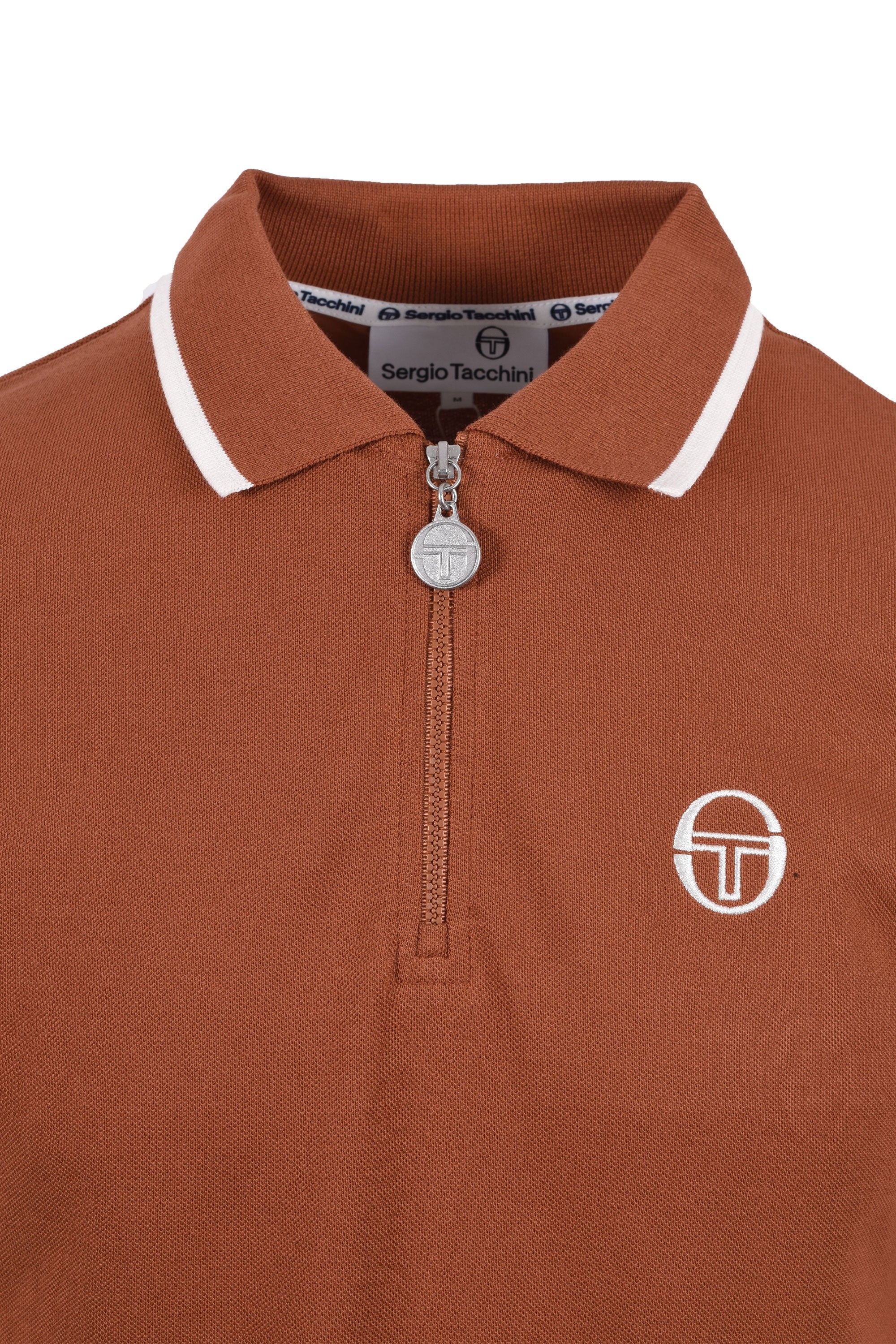 Sergio Tacchini New Iceberg Zip Polo Brown - Image 3