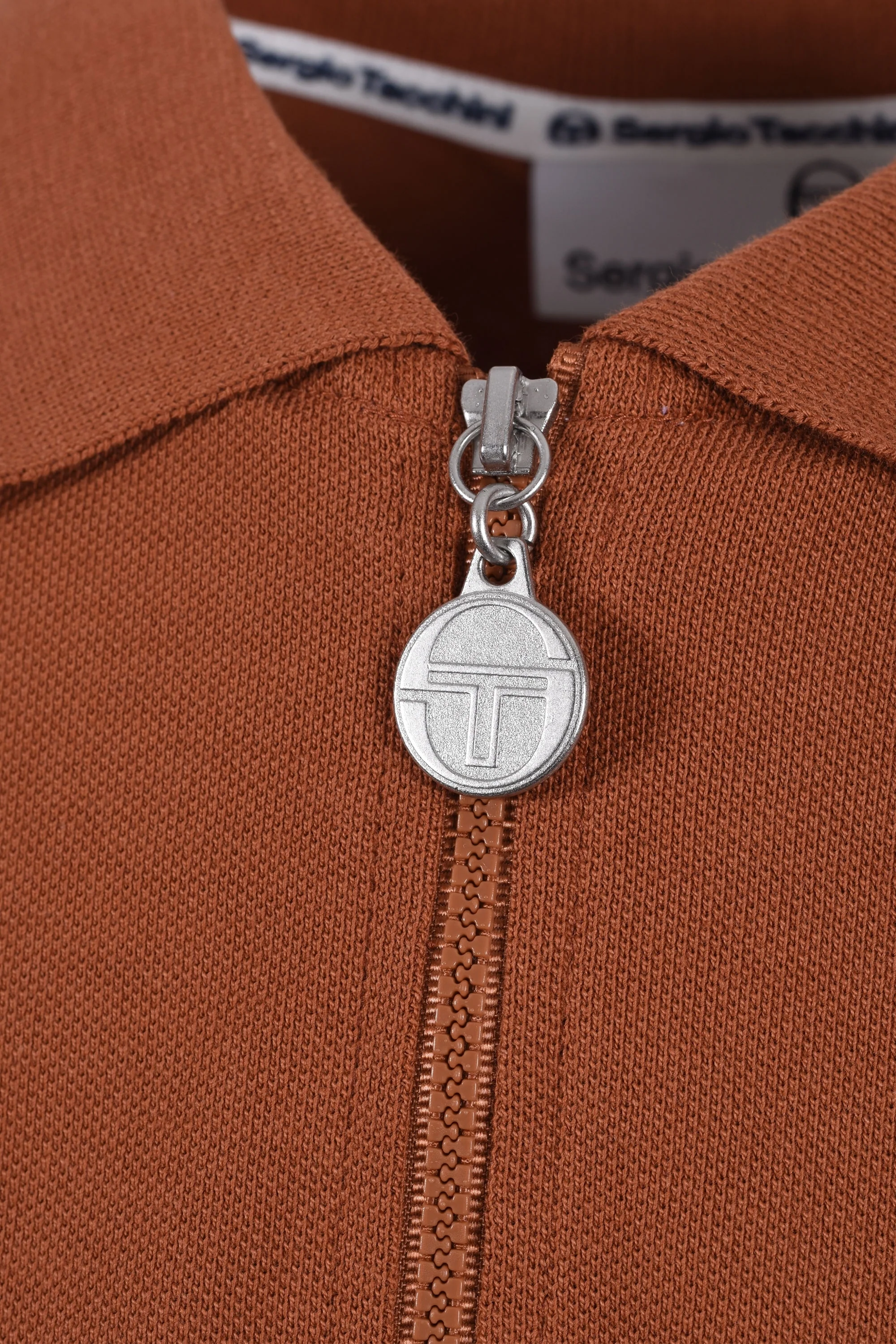 Sergio Tacchini New Iceberg Zip Polo Brown - Image 4