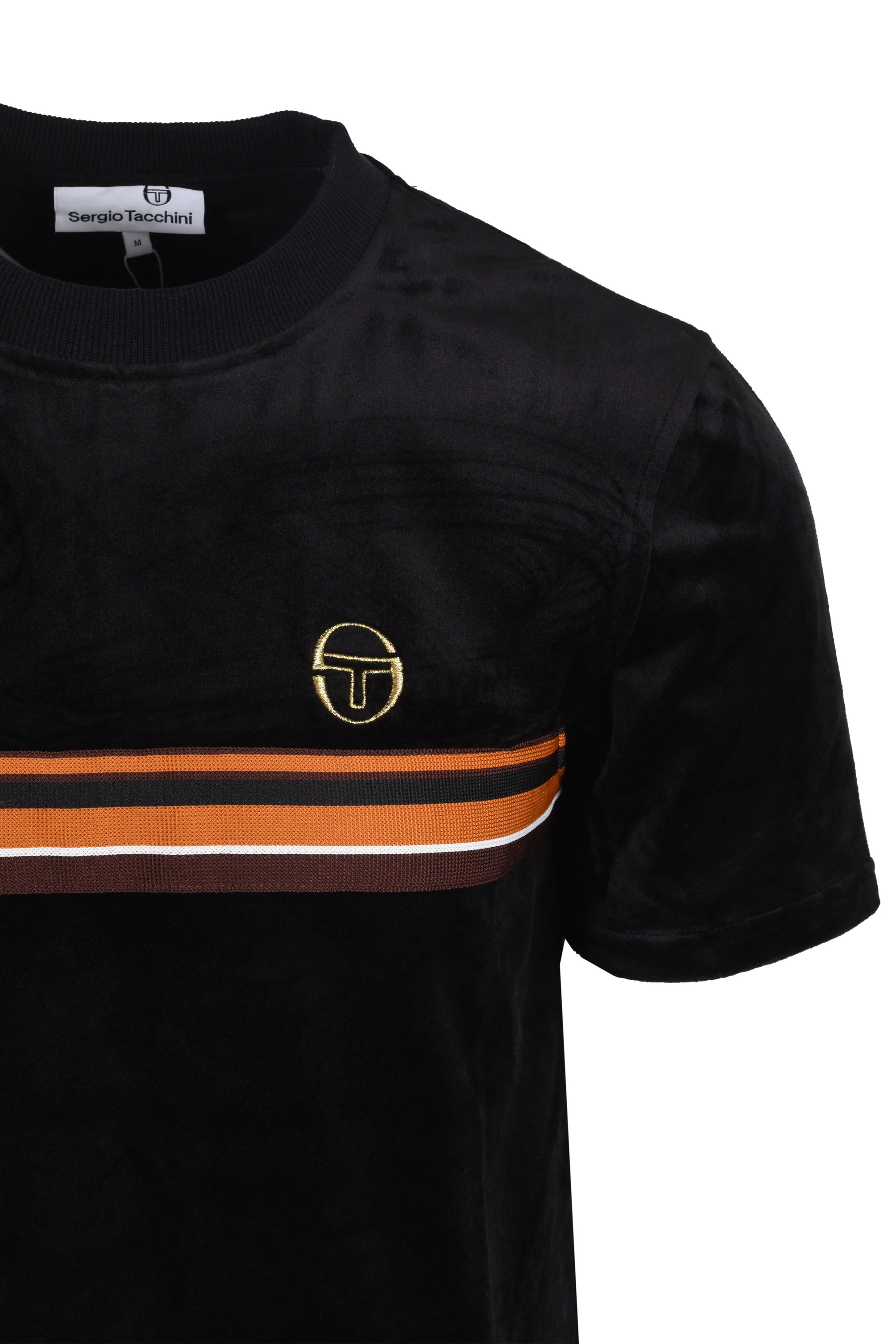 Sergio Tacchini Ayme Velour T-Shirt Black/Gold - Image 2
