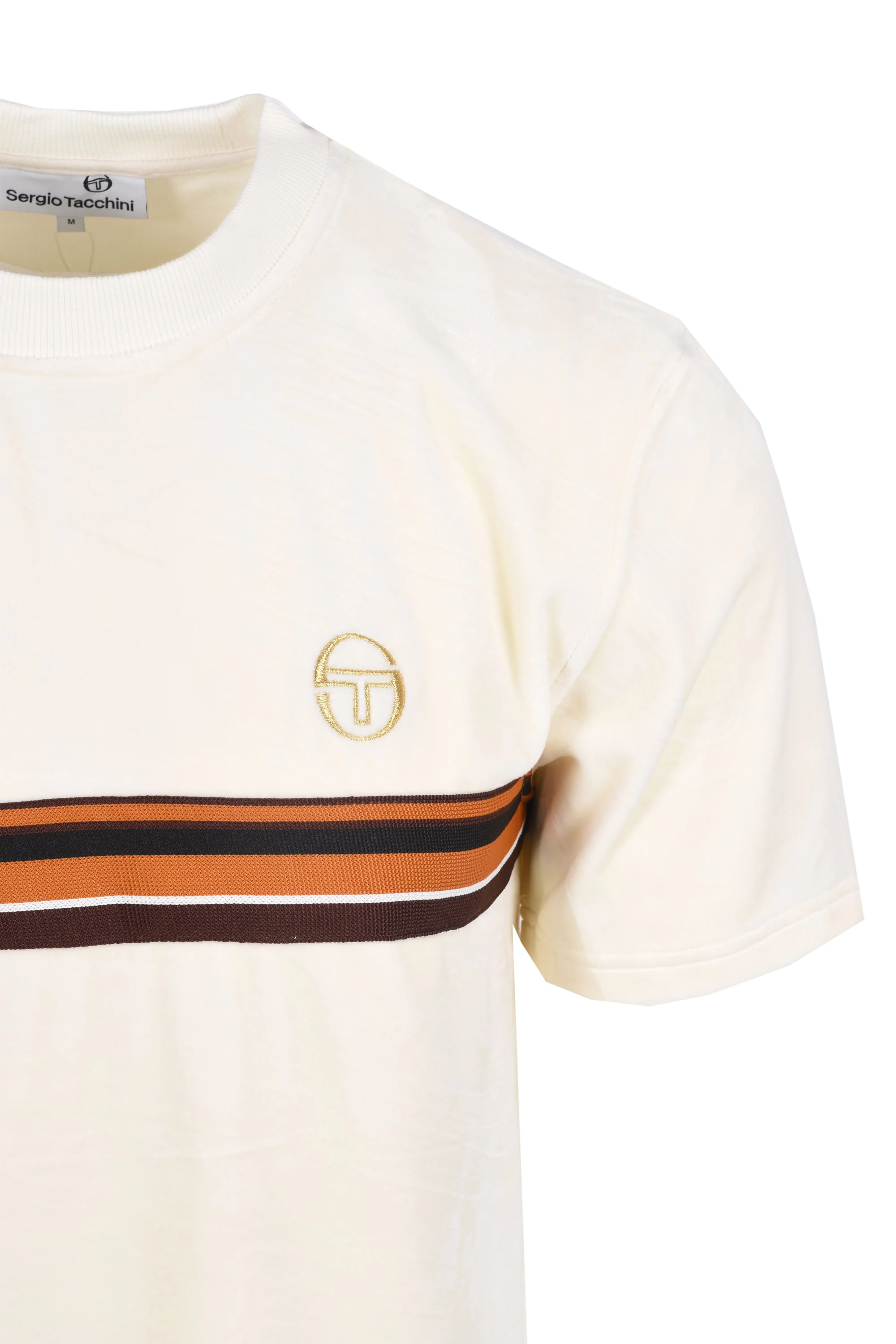 Sergio Tacchini Ayme Velour T-Shirt Gardenia/Gold - Image 2