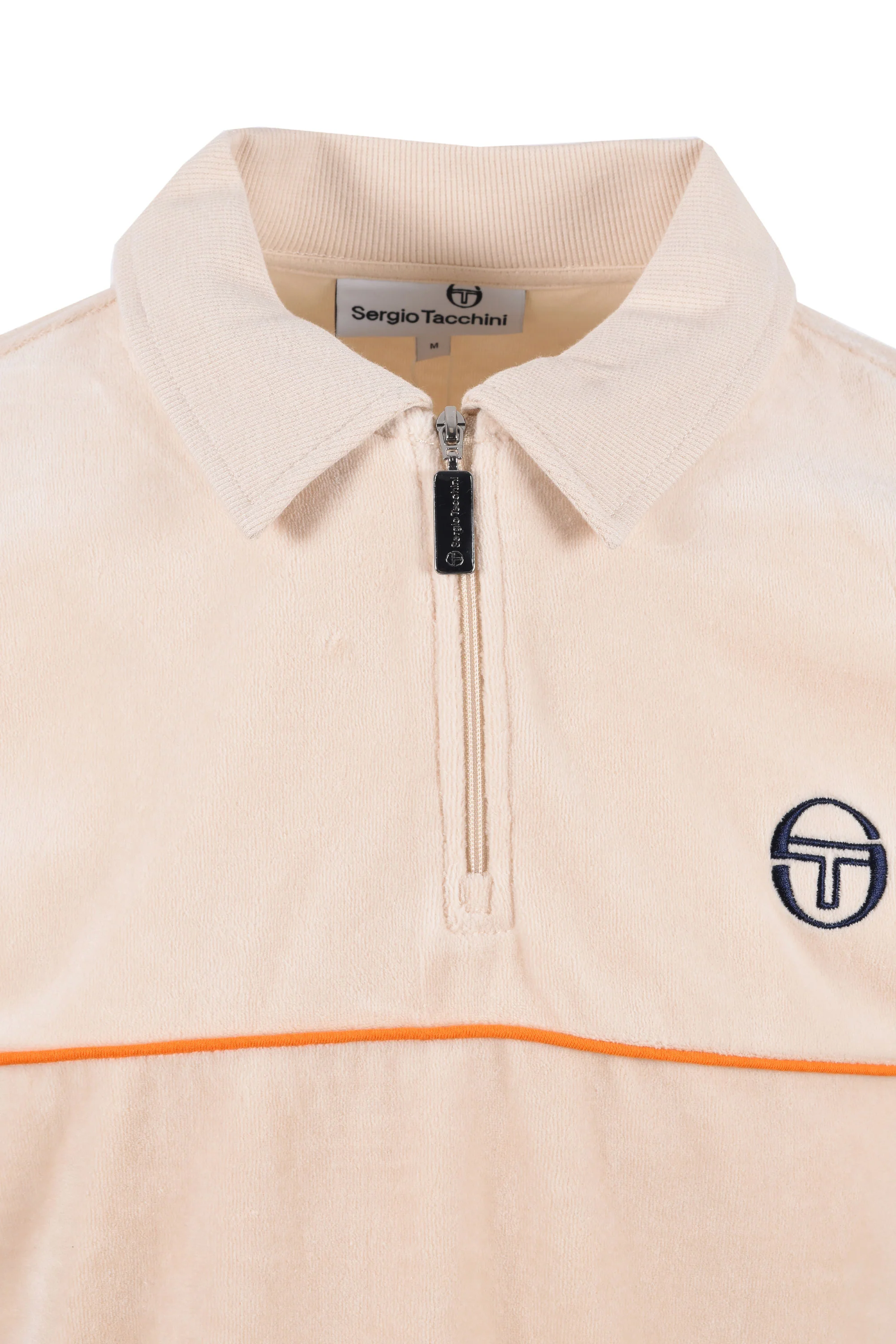 SERGIO TACCHINI CARDONA VELOUR ZIP POLO SANDSHELL/ORANGE PEPPER - Image 2
