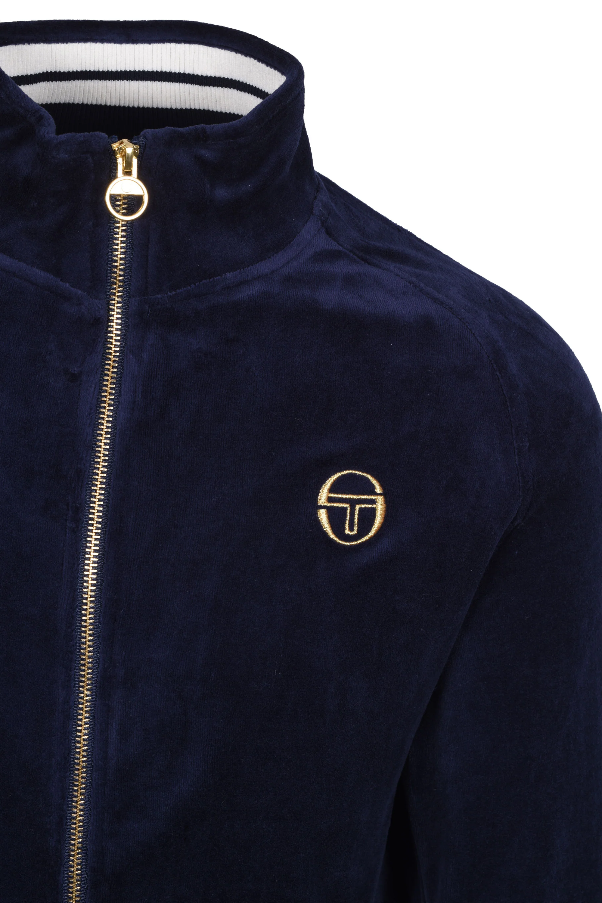 Sergio Tacchini Court Velour Track Top Maritime Blue/Gardenia - Image 2