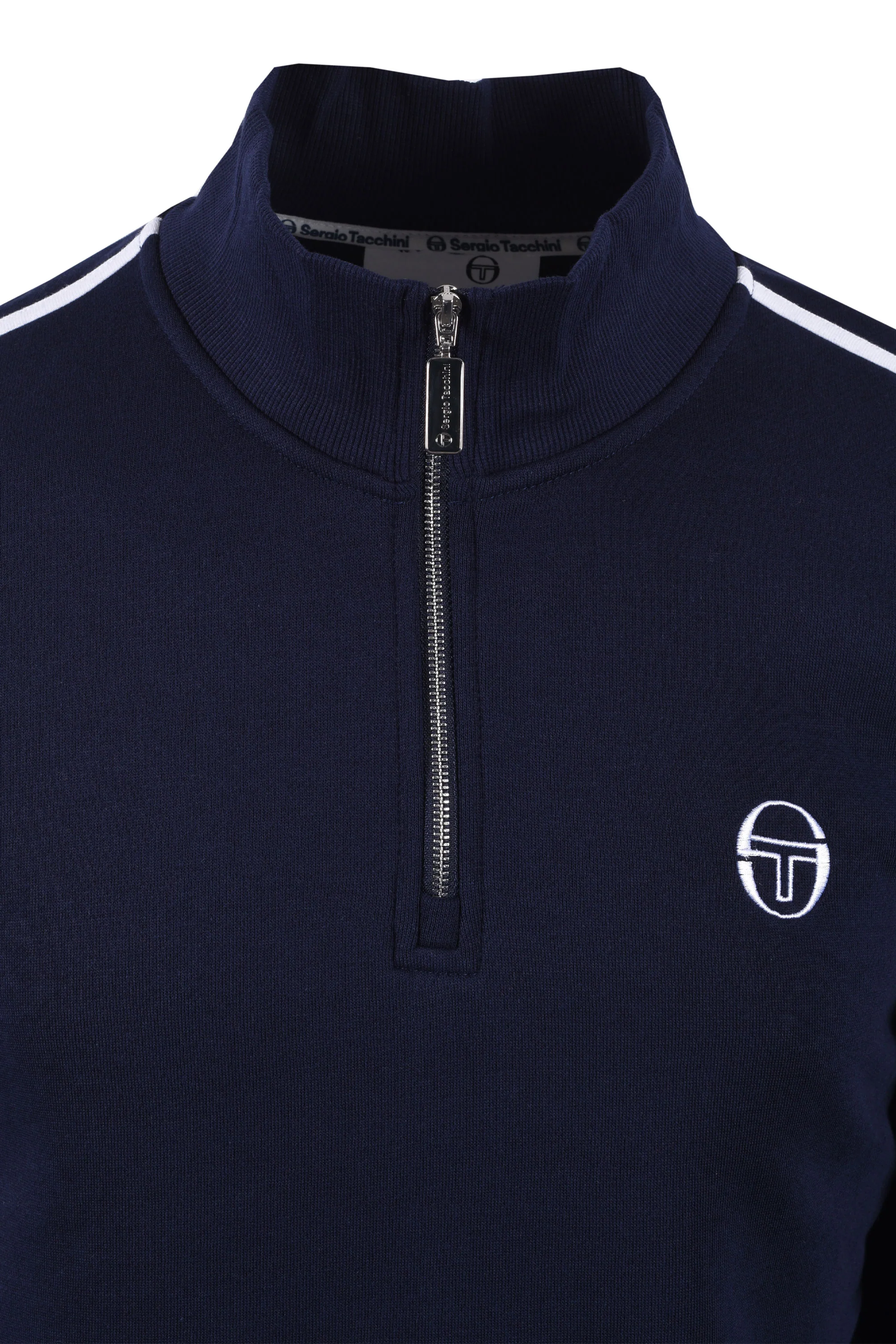SERGIO TACCHINI LOCCHI HALF ZIP MARITIME BLUE/WHITE - Image 2
