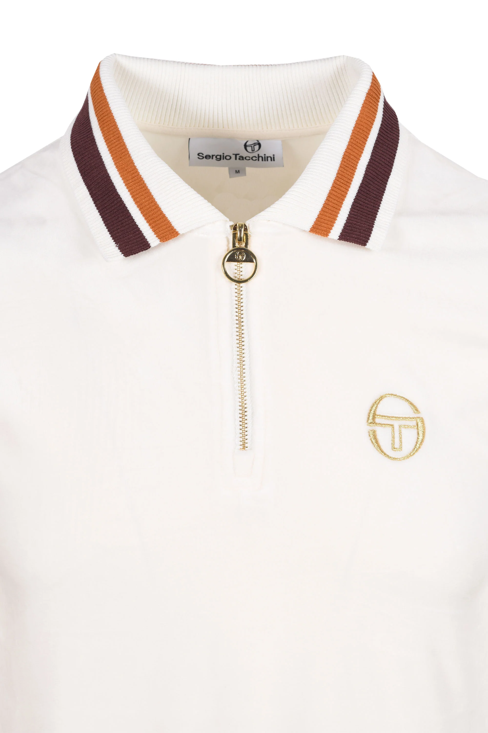 Sergio Tacchini Mahony Half Zip Velour Polo Gardenia/Gold - Image 2