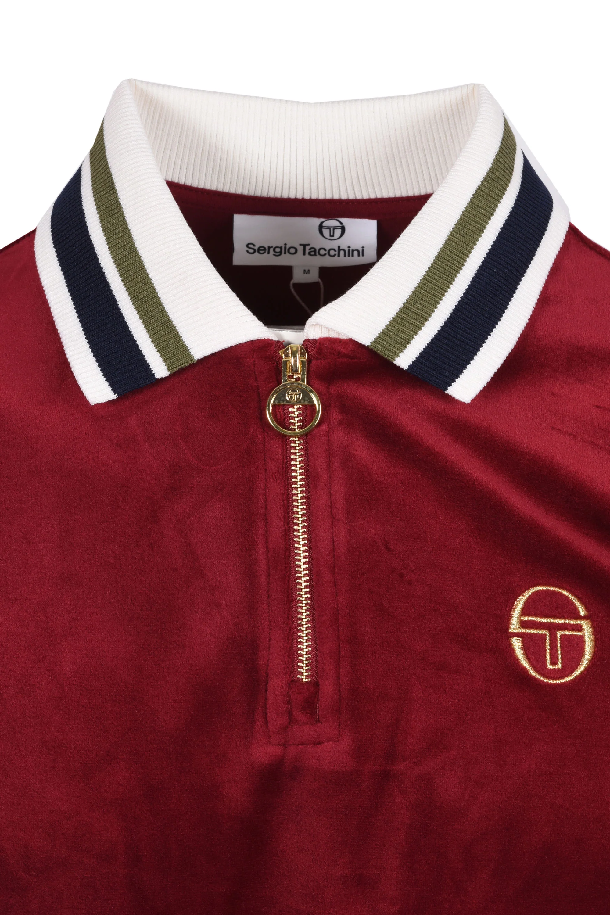 Sergio Tacchini Mahony Half Zip Velour Polo Rhubarb/Gold - Image 2