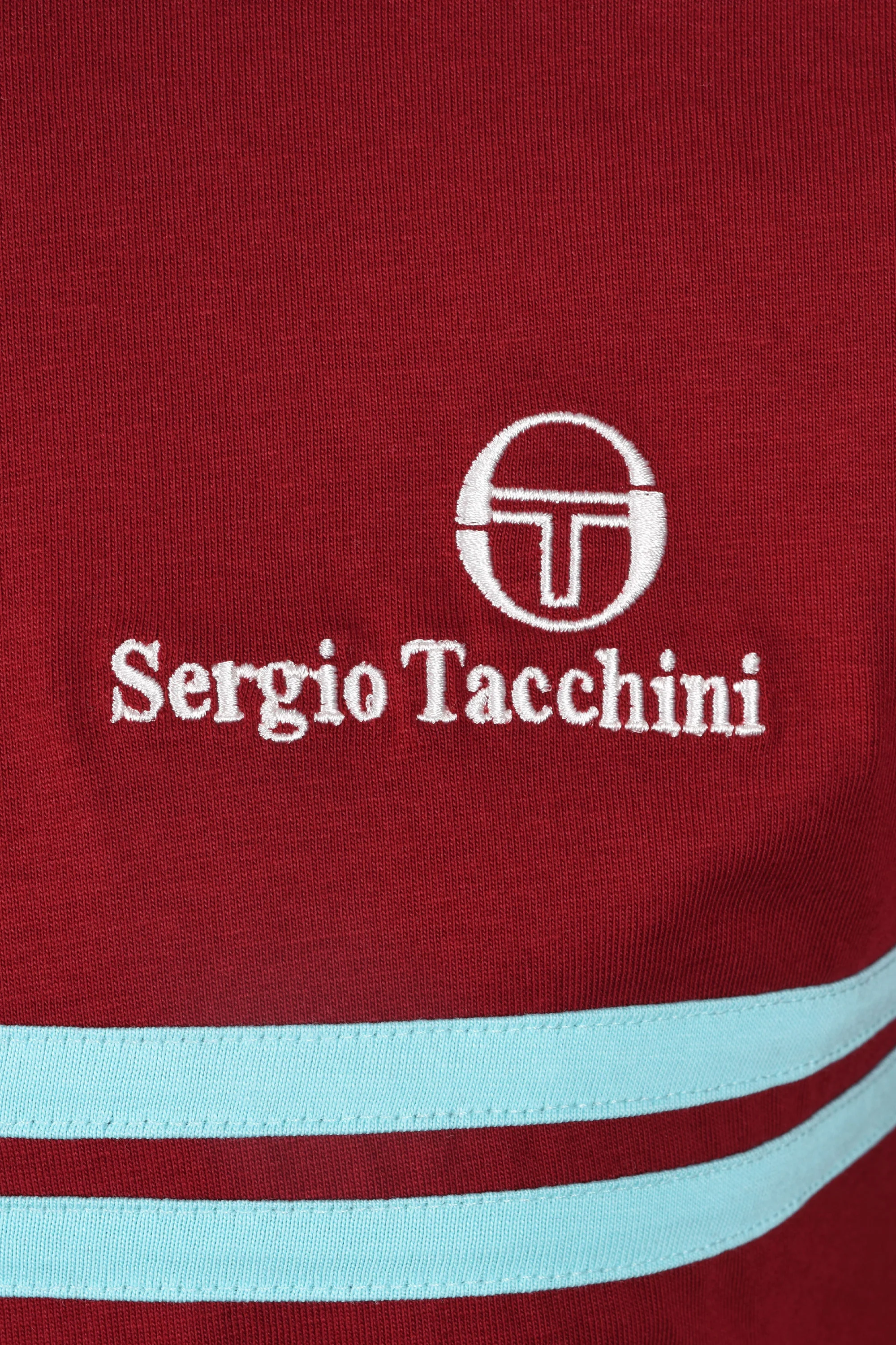 Sergio Tacchini New Supermac T-Shirt Rhubarb/Gardenia/Aruba Blue - Image 3