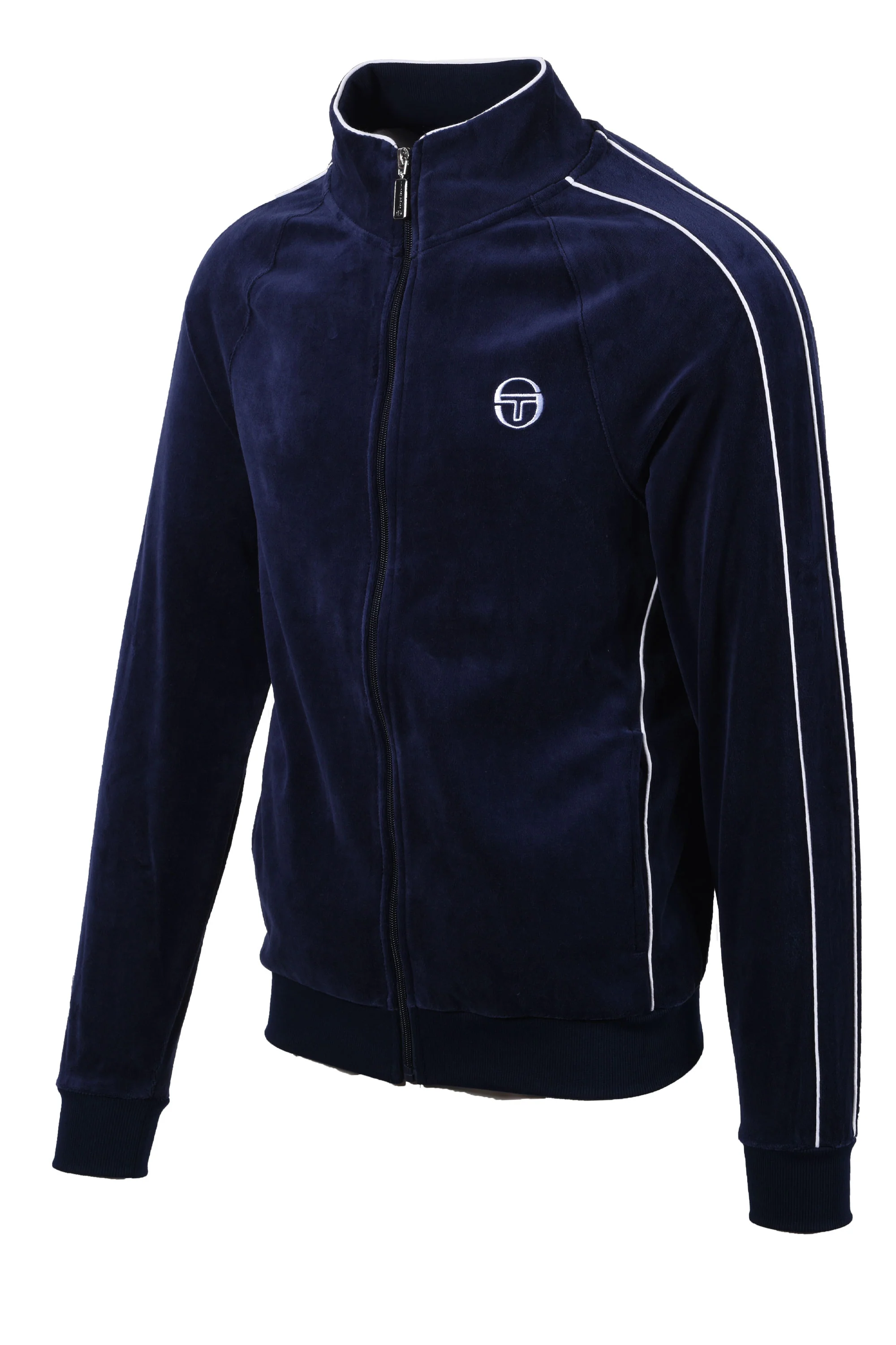 SERGIO TACCHINI TASSO VELOUR TRACK TOP MARITIME BLUE/WHITE - Image 2