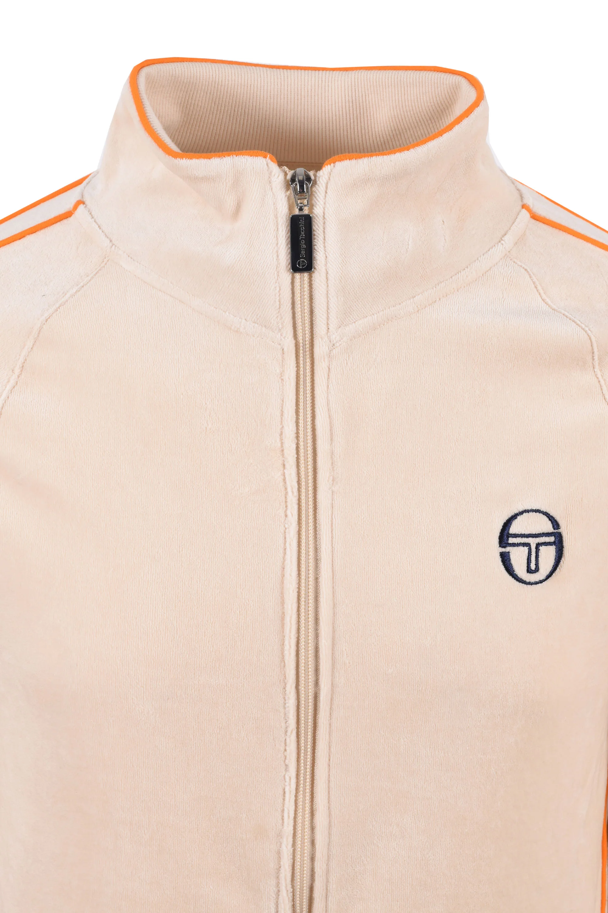SERGIO TACCHINI TASSO VELOUR TRACK TOP SANDSHELL/ORANGE PEPPER - Image 2