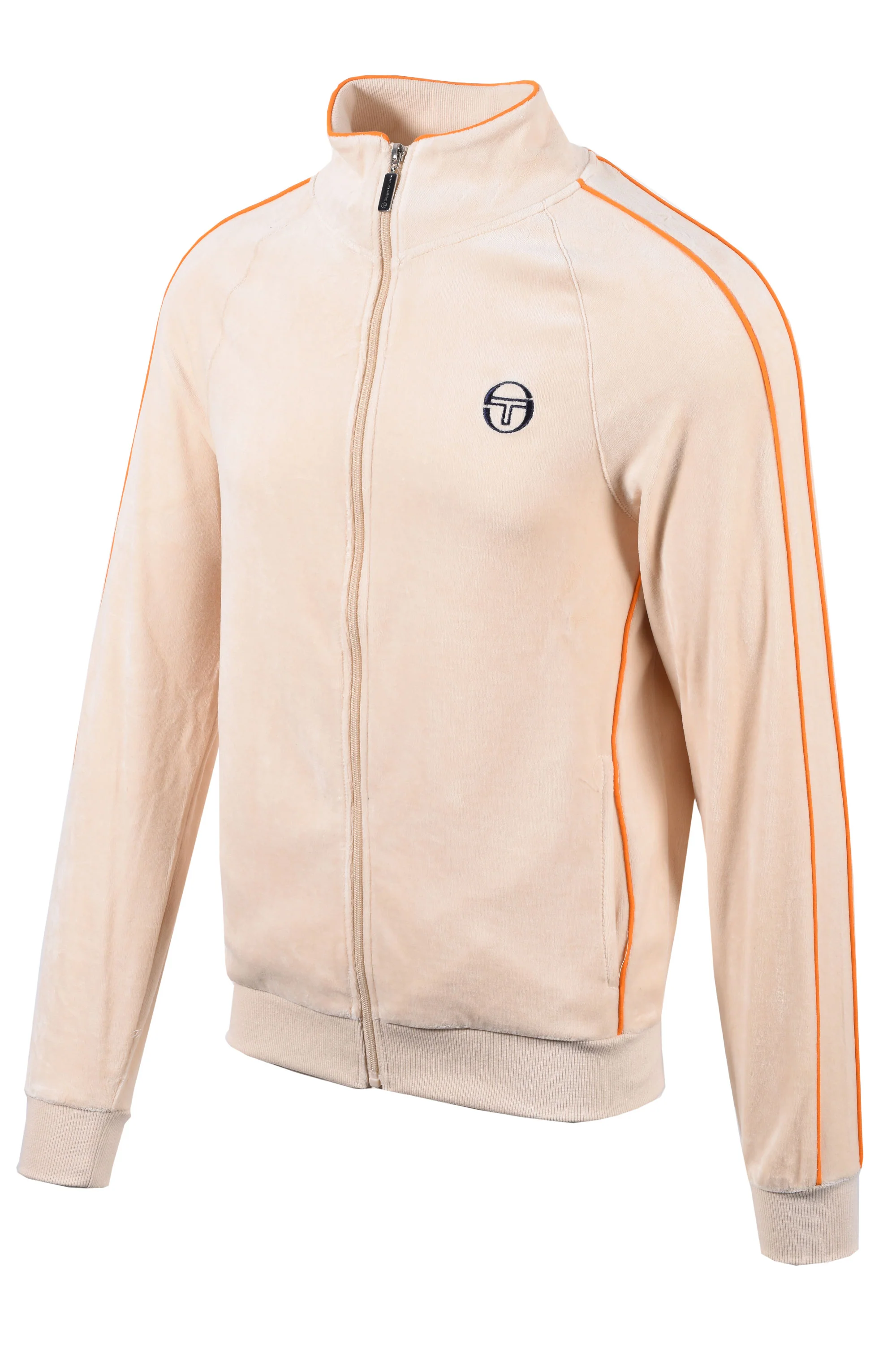 SERGIO TACCHINI TASSO VELOUR TRACK TOP SANDSHELL/ORANGE PEPPER - Image 3